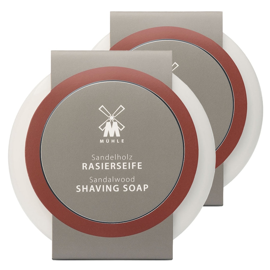 Mühle Rasierseife Sandelholz in Porzellanschale Doppelpack (2er Set)Gesicht | 130.0 g | 318,38 / 1.0 kg