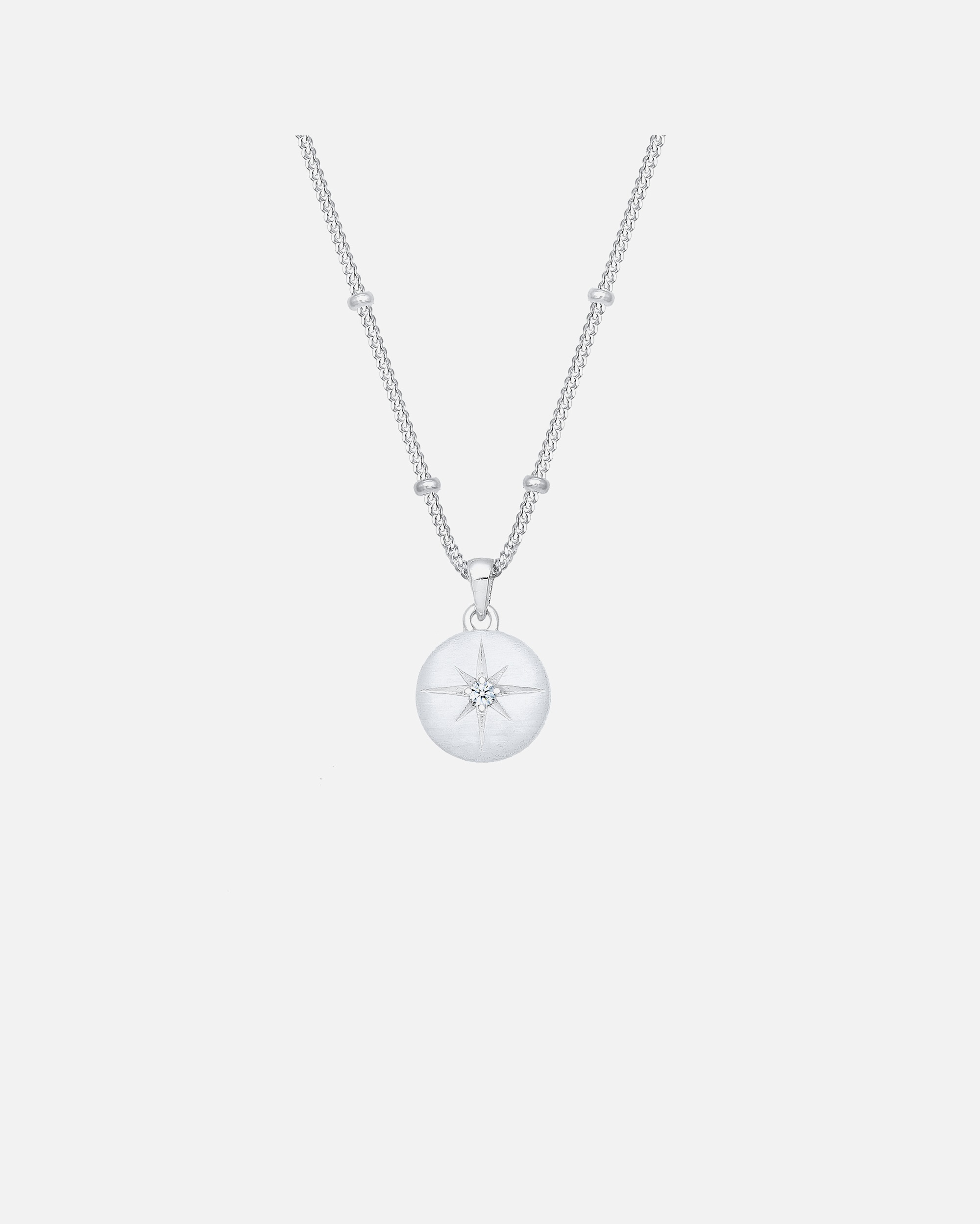 Halskette für Weiblich Elli DIAMONDS Panzerkette Stern Diamant (0.03 ct.) 925 Silber 45