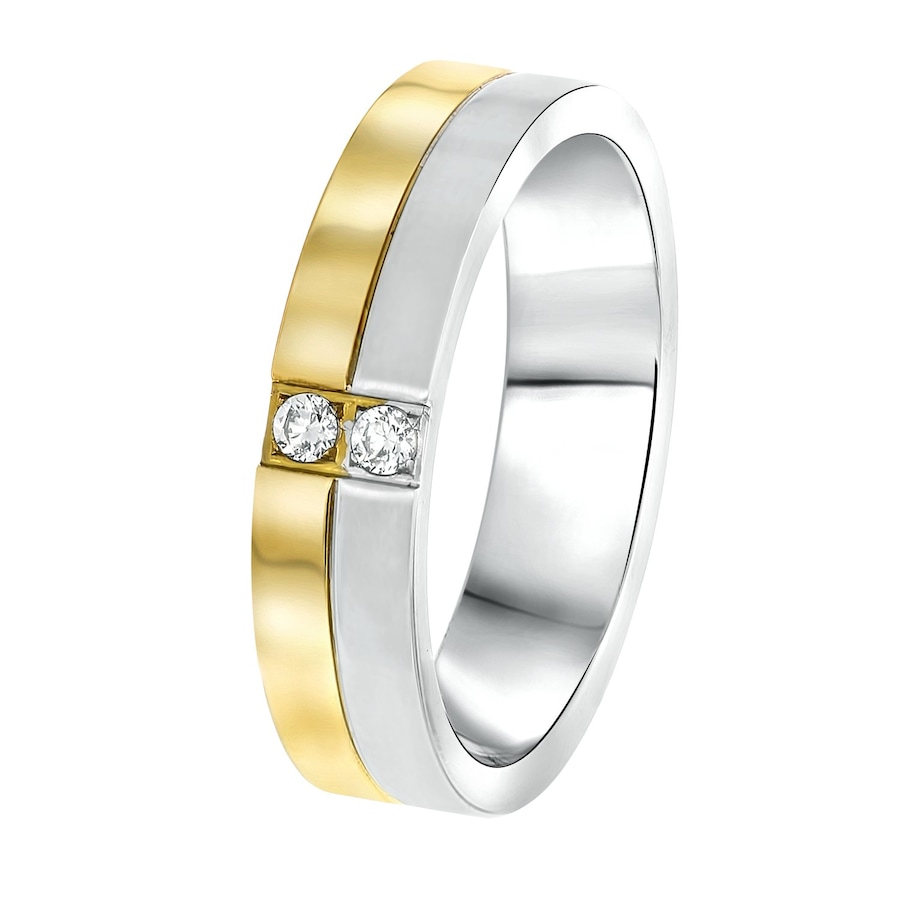 Lucardi Ringe 'Parijs' Stahl - silbern-goldfarbig 50mm Herren