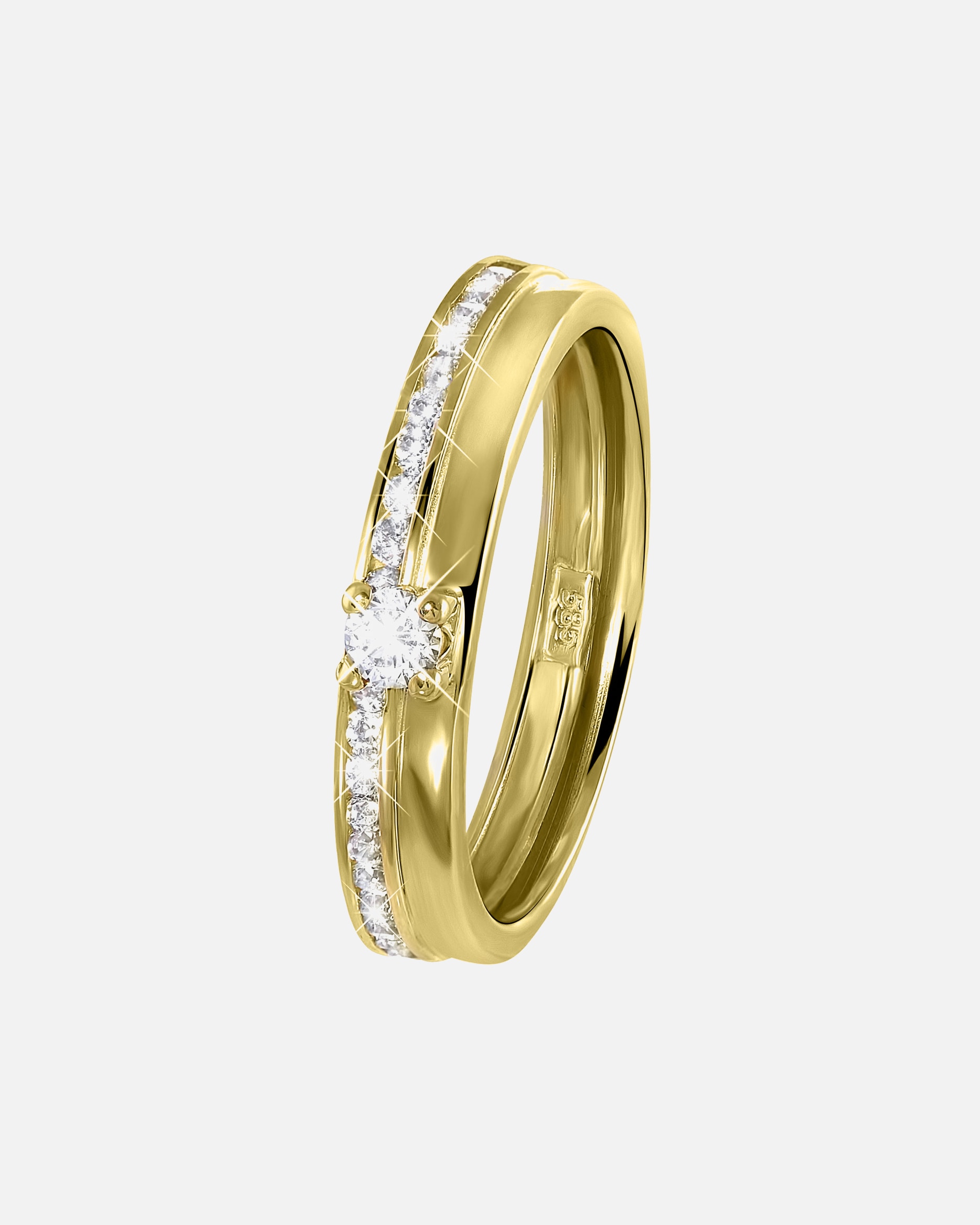 Ring für Weiblich Lucardi Ringe 585 Gold - goldfarbig 58mm