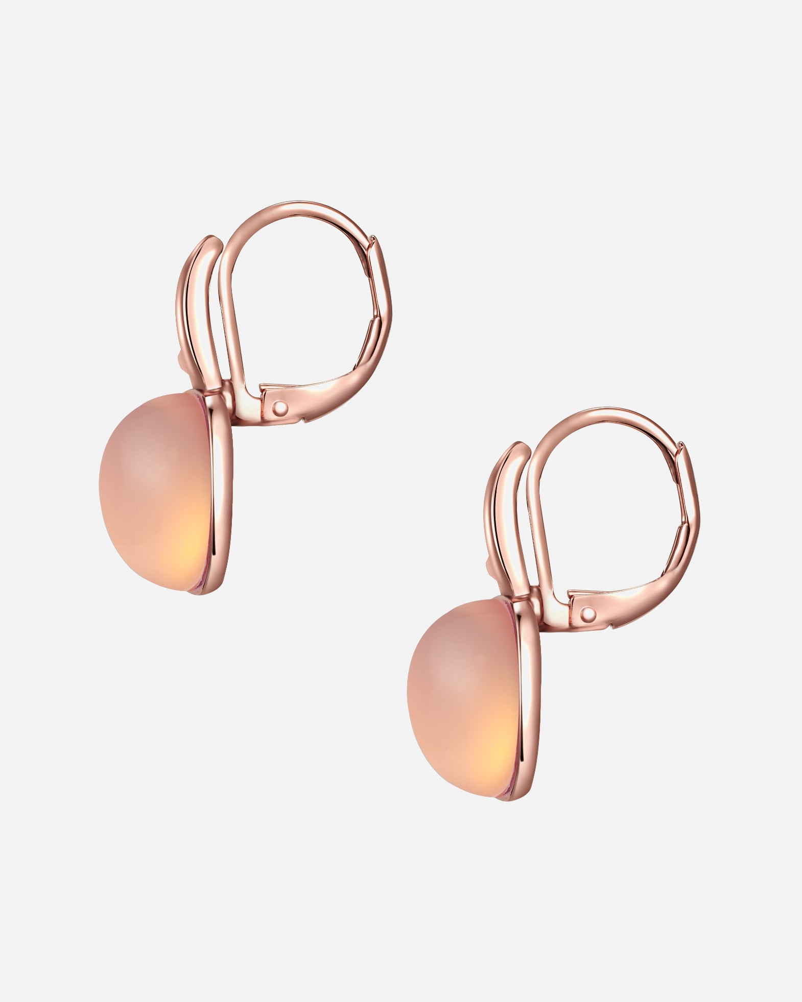 Ohrringe für Weiblich Lulu & Jane Ohrhänger Metall-Legierung verziert mit Kristallen von Swarovski® in Roségold 23,5 mm