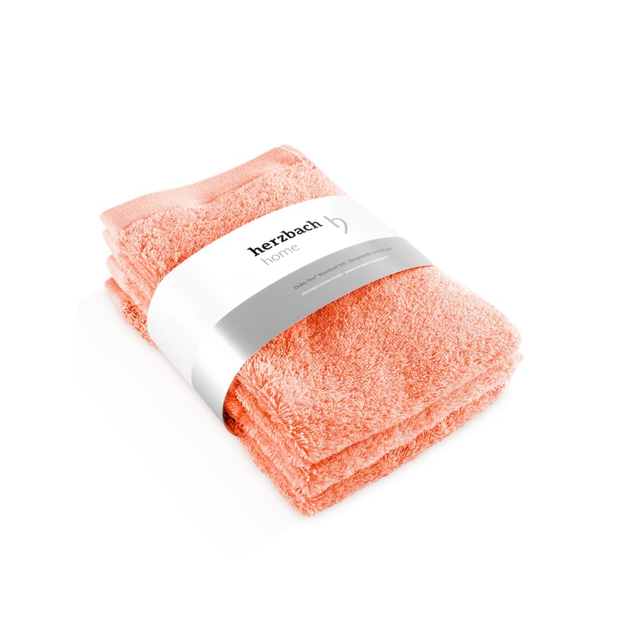 Herzbach Home Gästehandtuch Pura 3er-Set einfarbig Coral