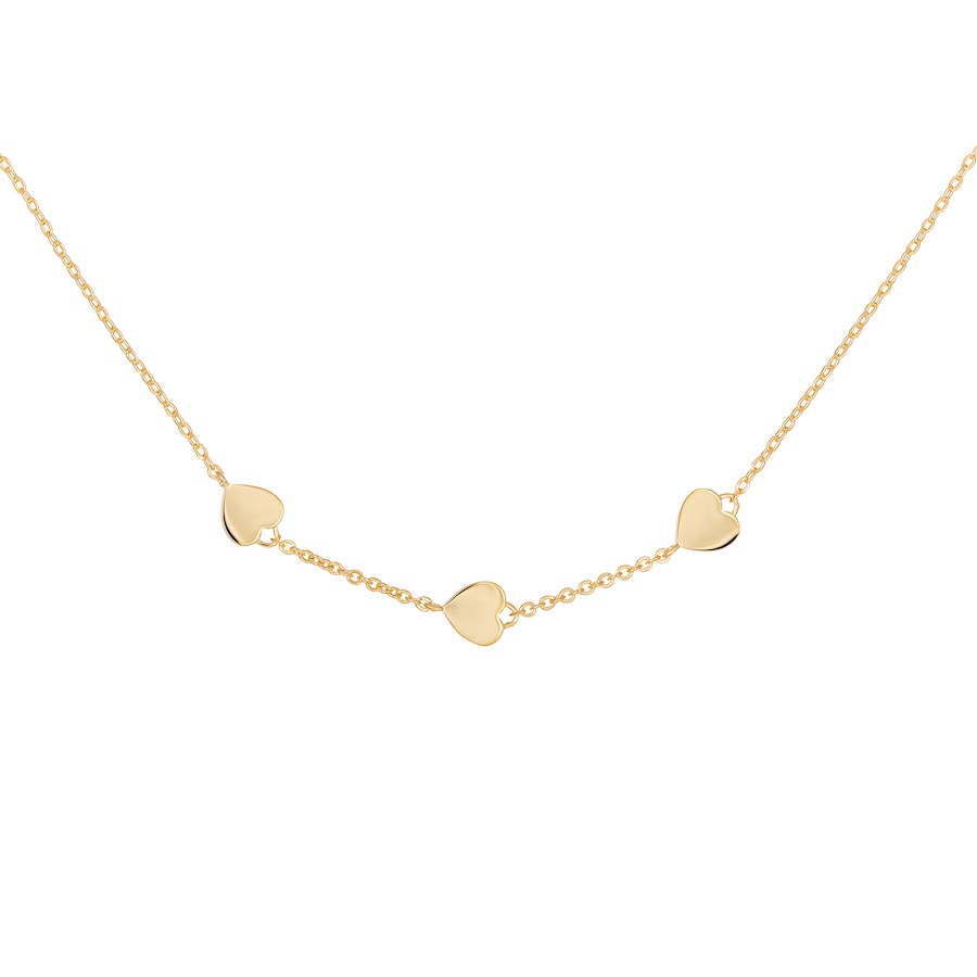 caï Kette 925 Sterling Silber vergoldet Herzen 925/- ohne Stein 39,0+5,0cm Damen