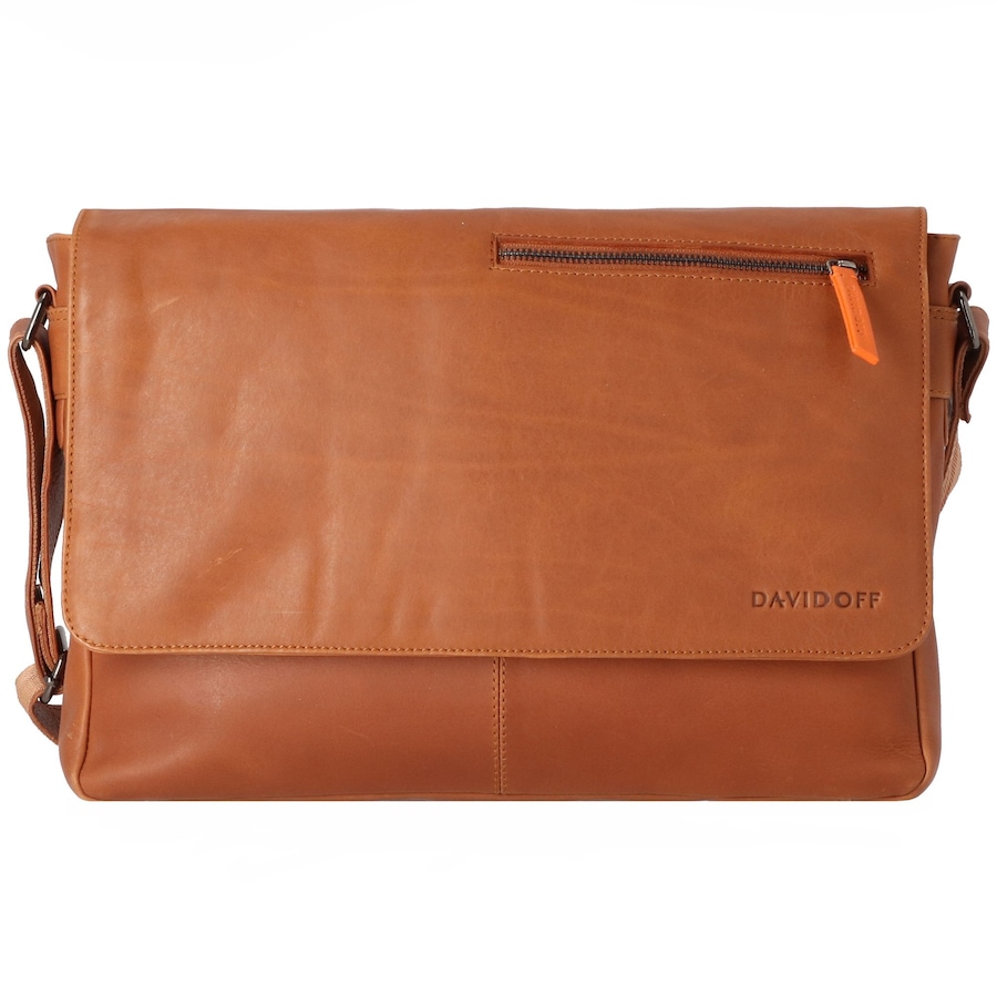 Davidoff Essentials Messenger Leder 38 cm cognac Braun Herren