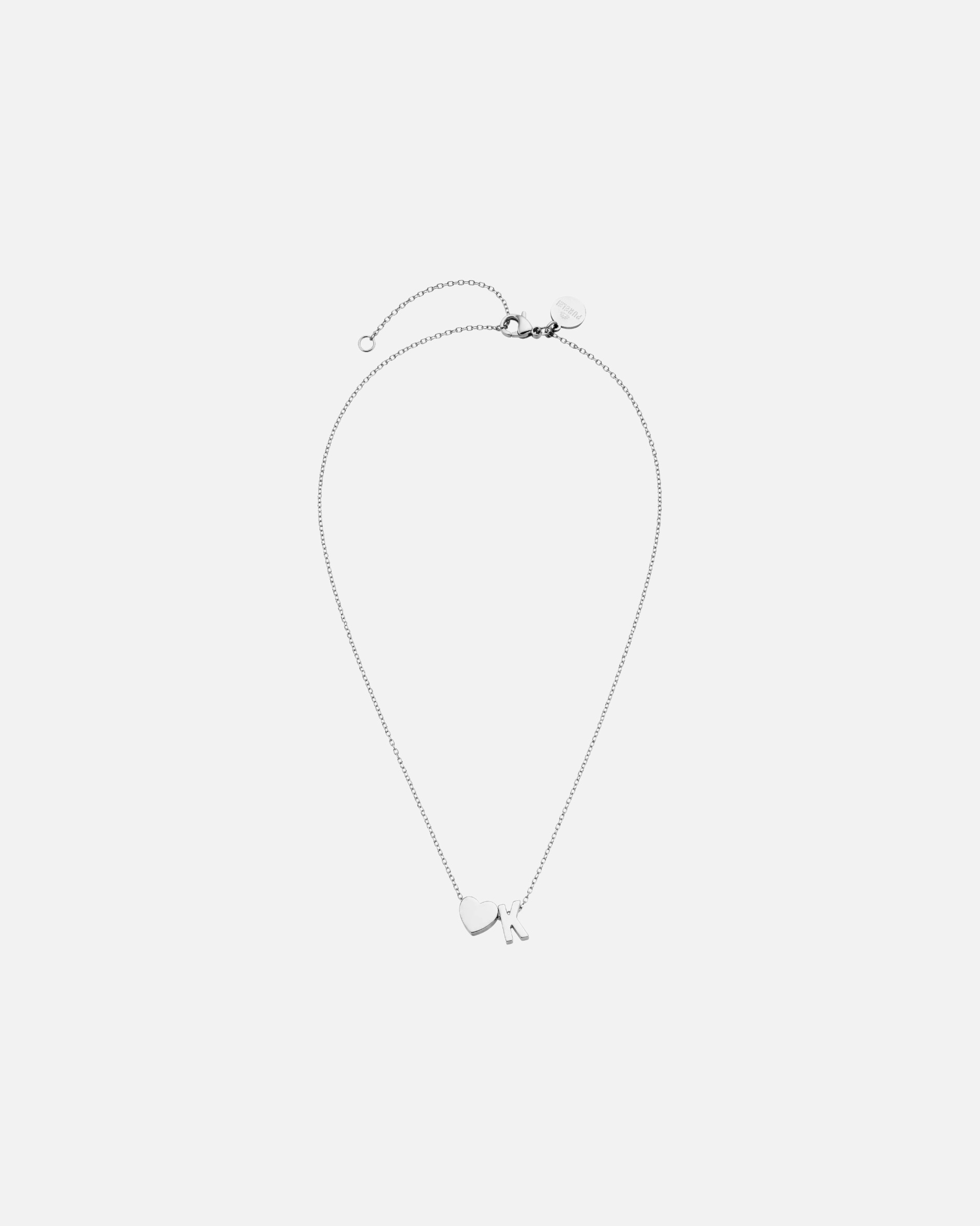 Halskette für Unisex Purelei Letter Heart K Kette 100% Edelstahl Silber