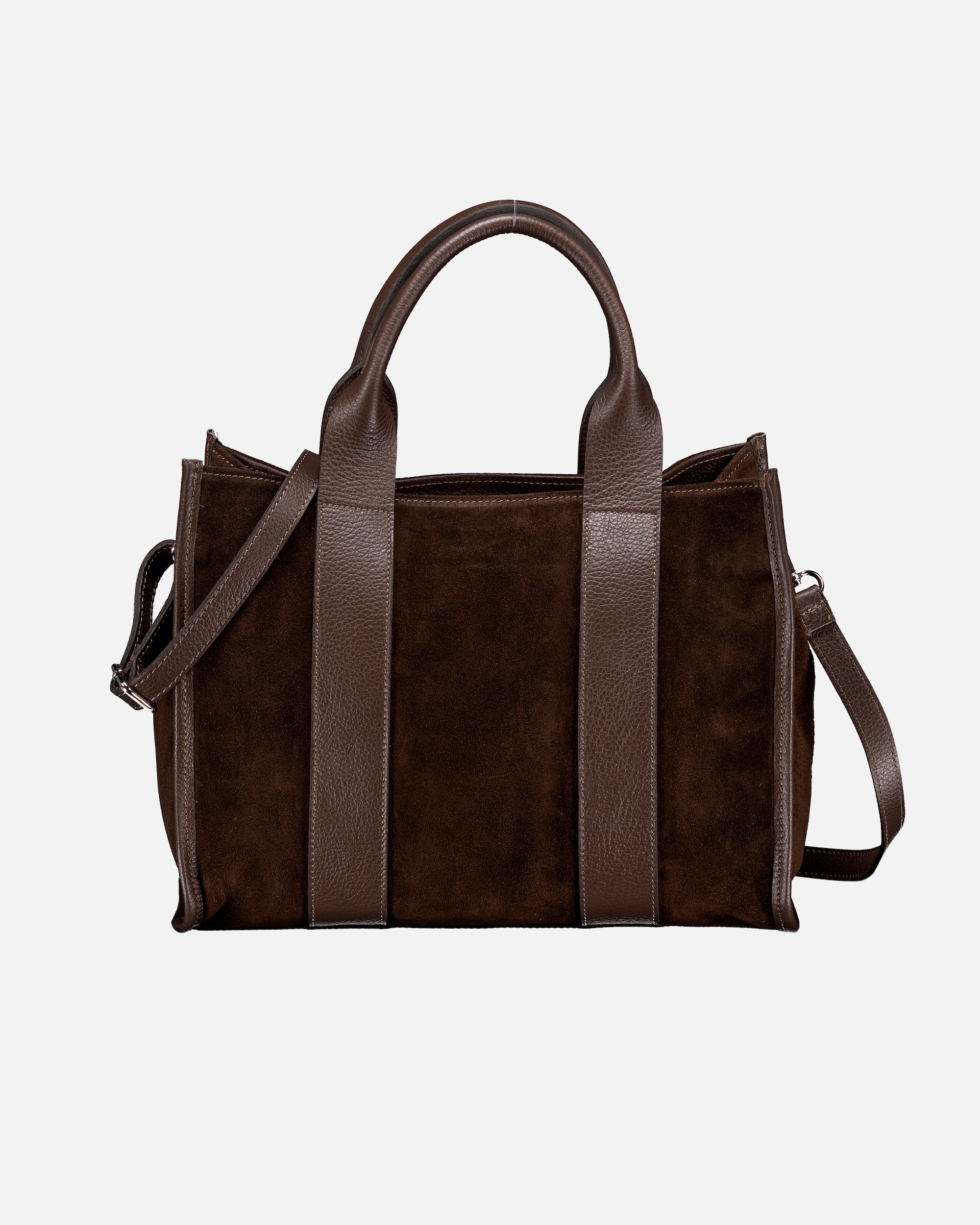 Handtasche für Weiblich Hausfelder Manufaktur Handtasche Velours Dunkelbraun