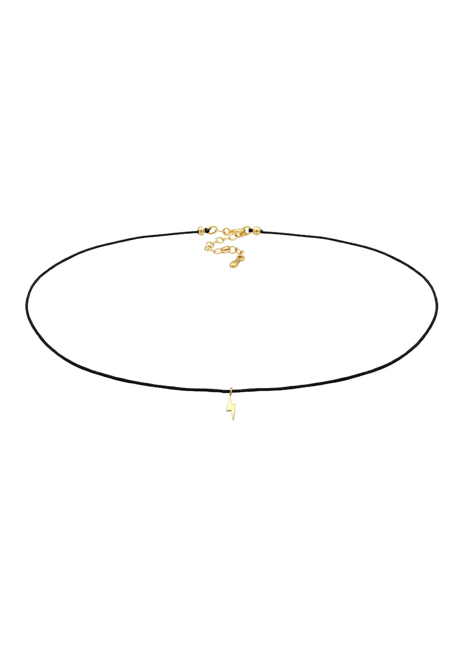 Elli Choker Blitz Nylonkette 925 Silber goldfarben Damen