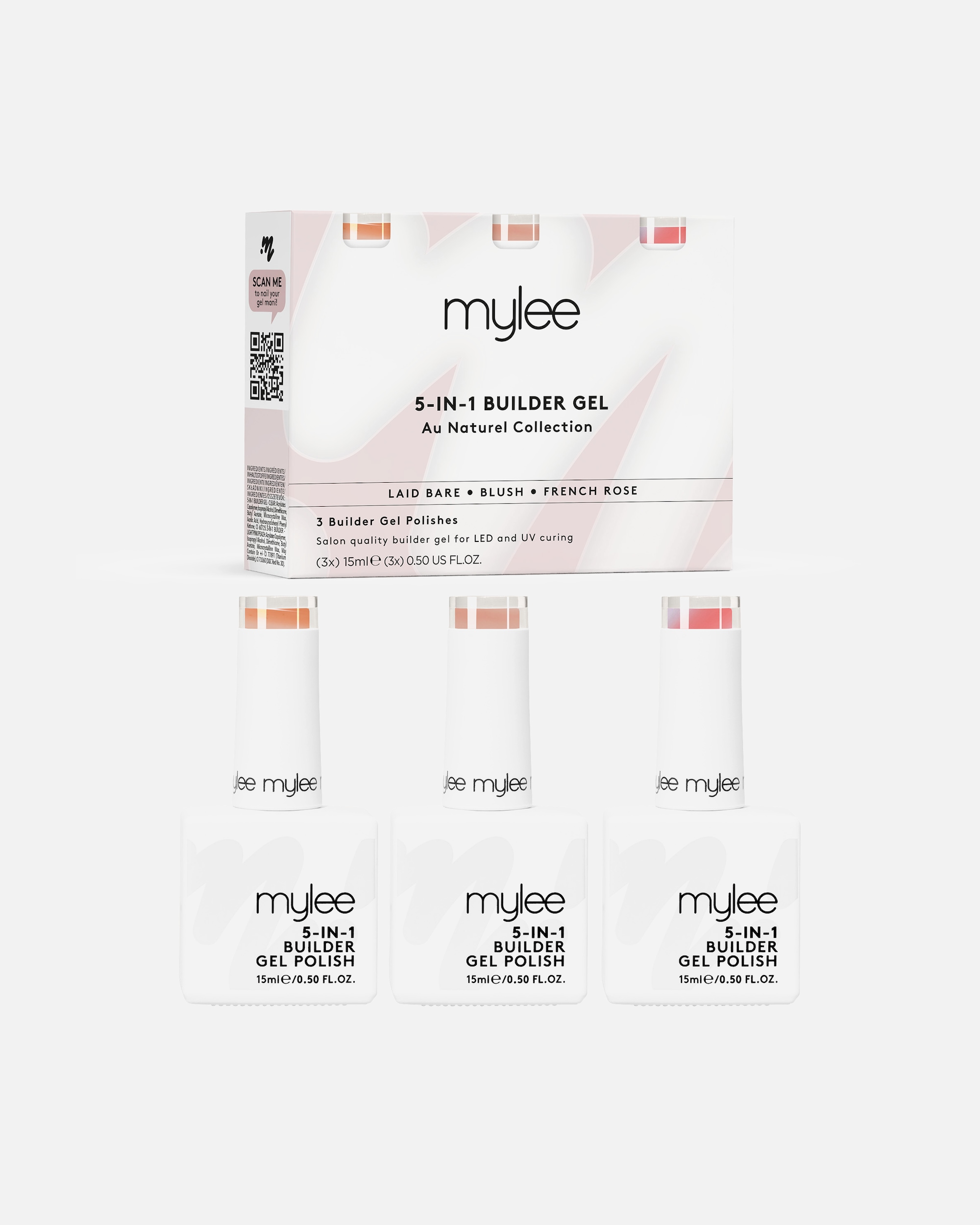 Nageldesign für Unisex Mylee MYGEL 5-in-1 Builder Gels Trio Au Naturel