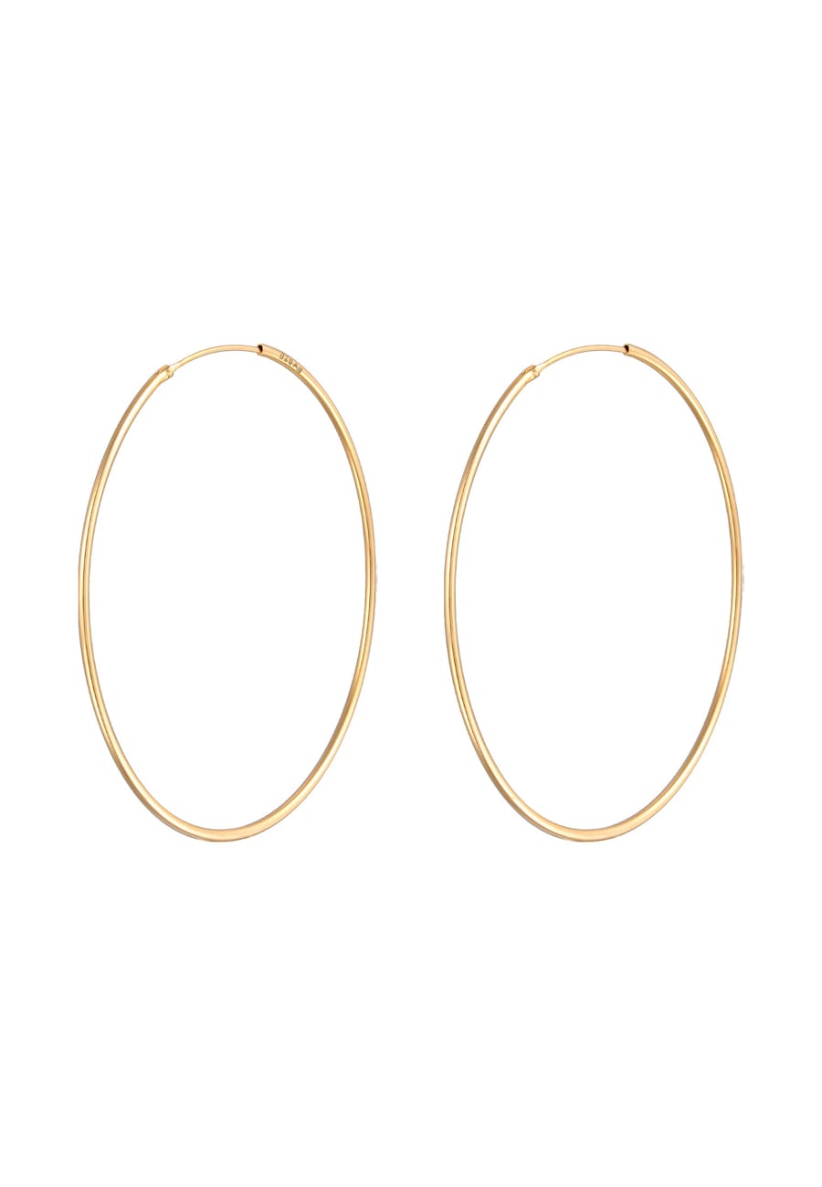 Elli Creolen Rund Basic Klassisch 925 Silber goldfarben Damen