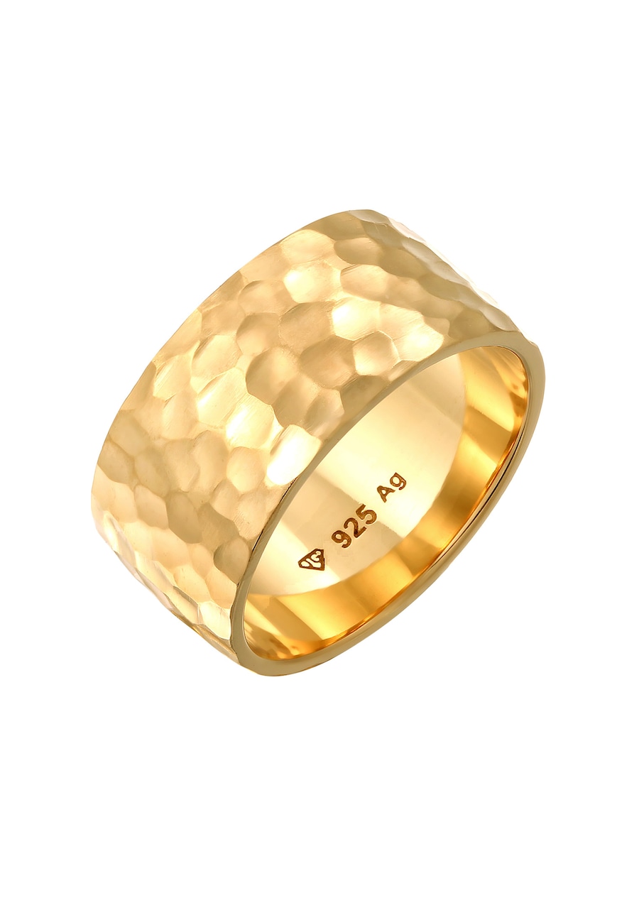 Elli Basic Bandring Gehämmert Trend Cool 925 Silber 52 Damen