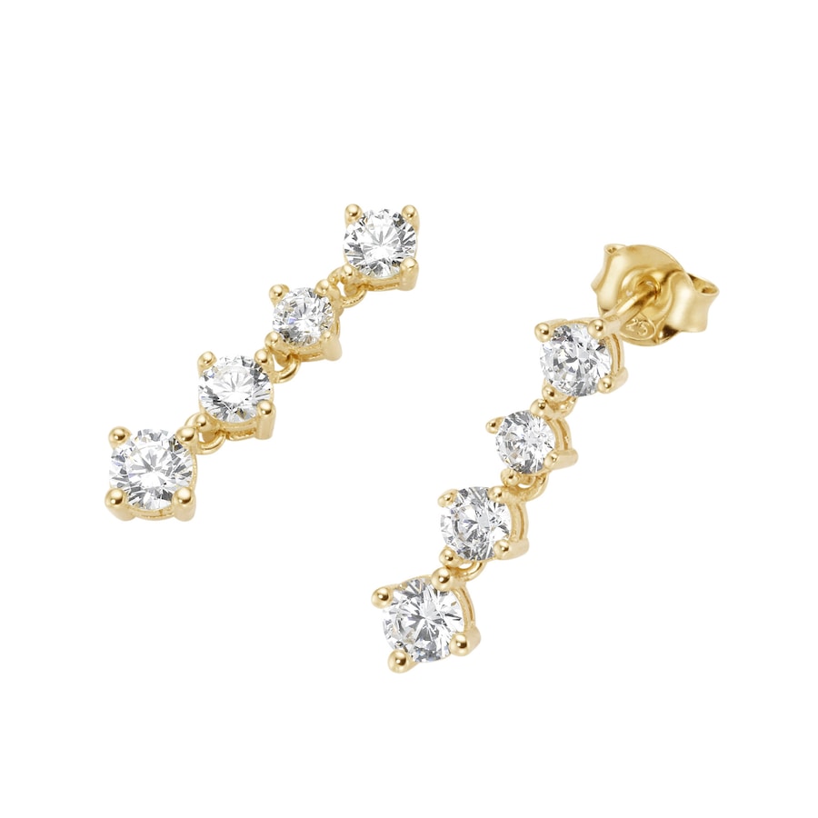 Smart Jewel Ohrhänger mit Zirkonia, Silber 925 Gold