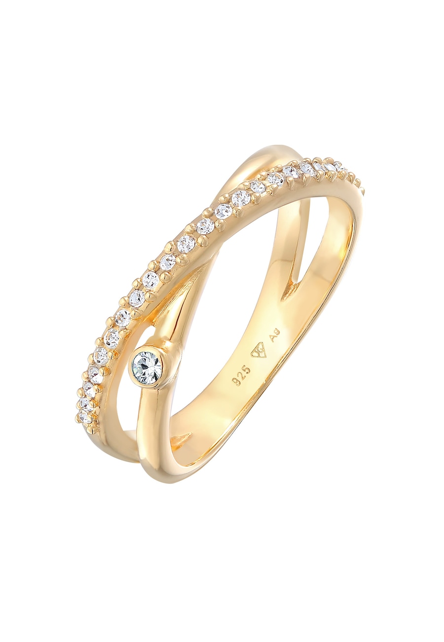 Elli Wickelring X Glamour 925 Silber, mit Kristallen von Swarovski 52 Damen