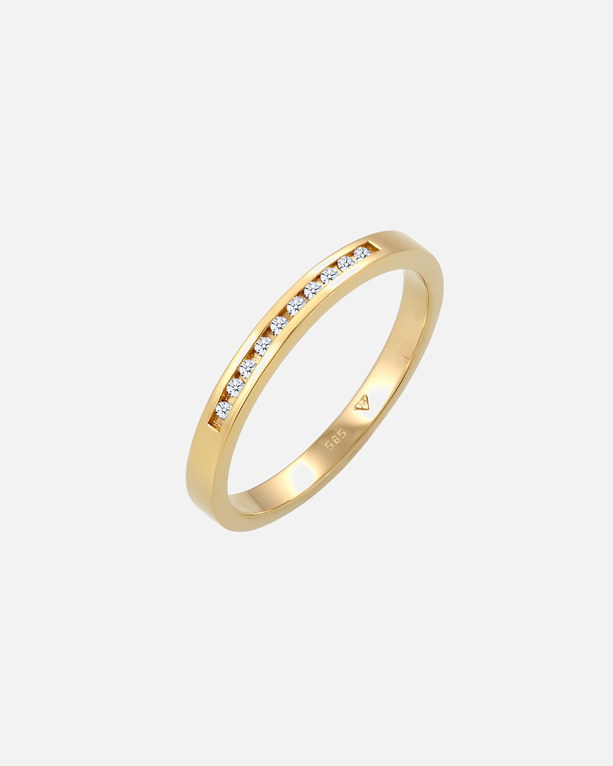 Ring für Weiblich Elli DIAMONDS Verlobung Bandring Diamant (0.05 ct.) 585 Gelbgold 54