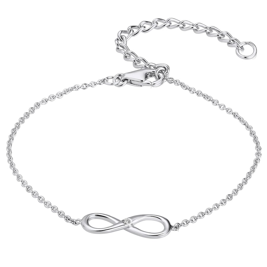 Lulu & Jane Diamant-Armband Infinity Sterling Silber Diamant in Silver Damen