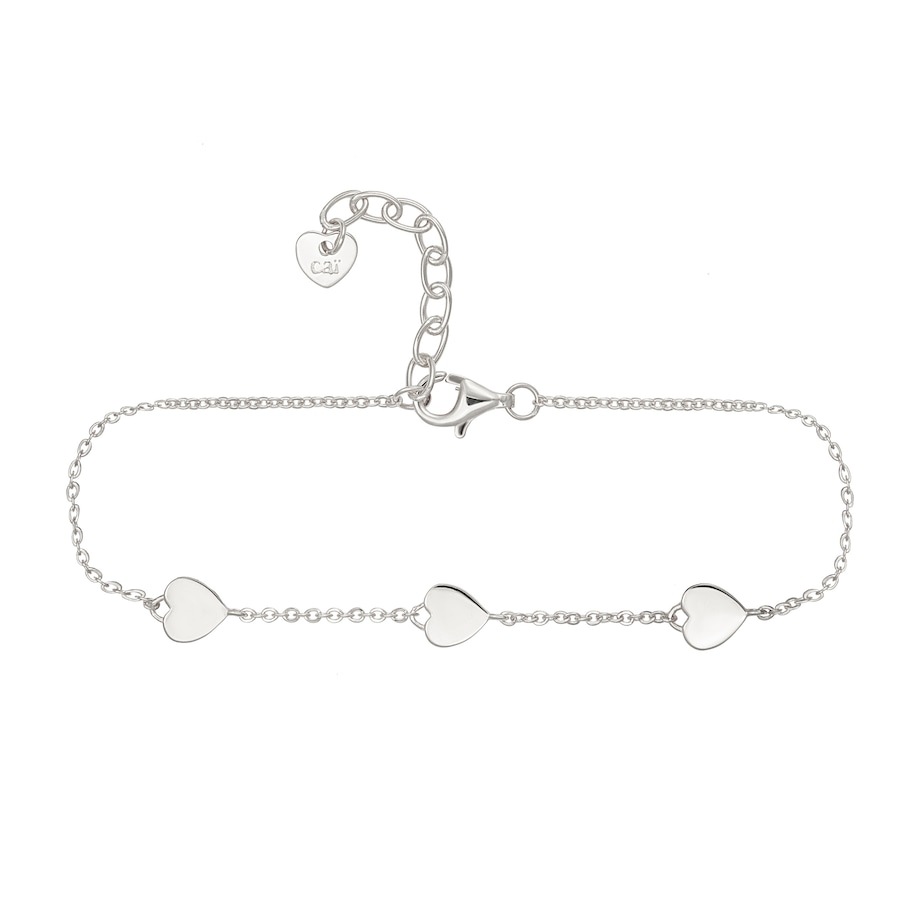 caï Armband 925 Sterling Silber rhodiniert Herz 925/- ohne Stein 16,0+3,0cm Damen
