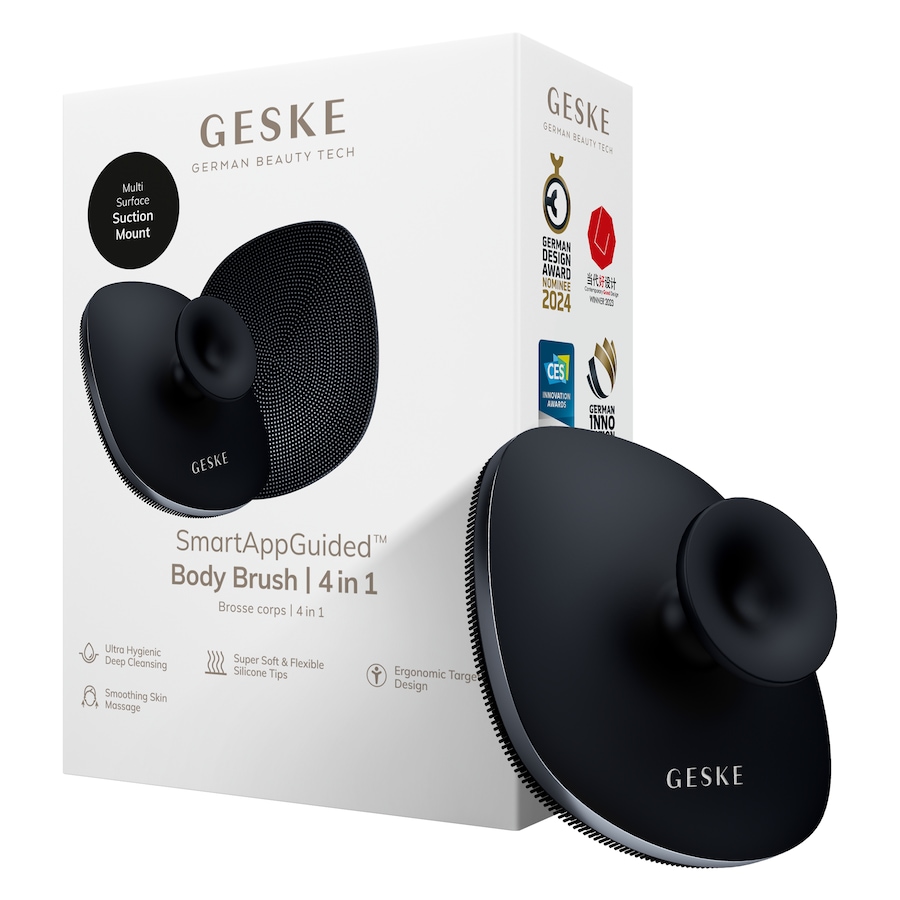 GESKE Body Brush | 4 in 1 Design mit Metallring Reinigungsbürste Black