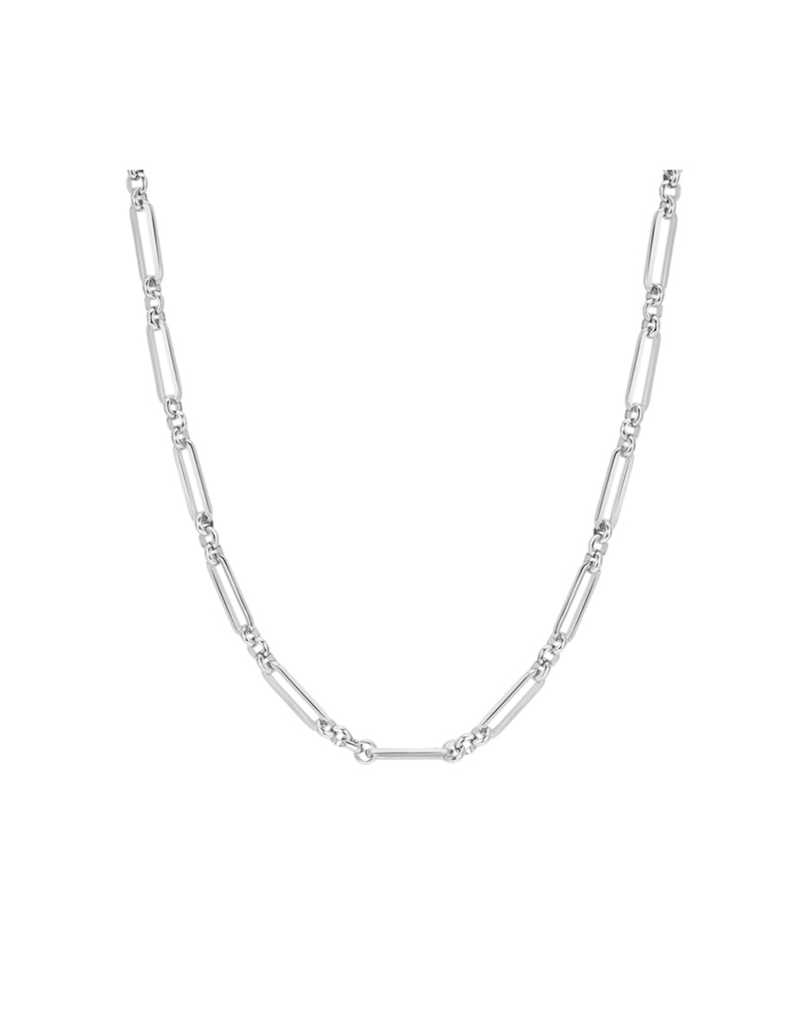 Hey Happiness Paperclip Kette aus Edelstahl Silber Herren