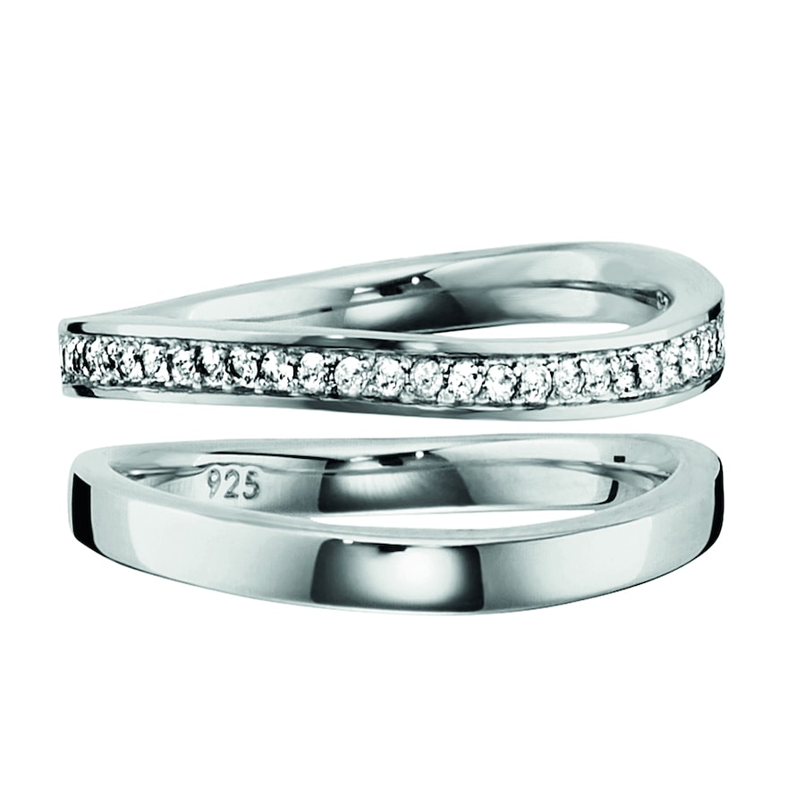 caï Ring 925/- Sterling Silber Topas weiß 0,112ct 056 (17,8) Damen