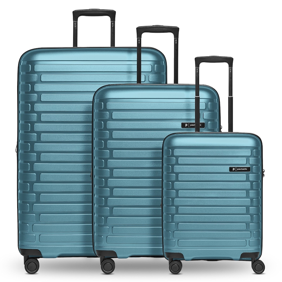 Pactastic Collection 04 THE THREE SET + 4 Rollen Kofferset 3-teilig mit Dehnfalte ice blue-metallic Violett Herren
