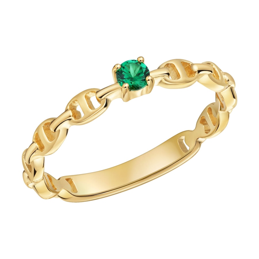 caï Ring 925/- Sterling Silber Zirkonia grün 050 (15,9) Damen