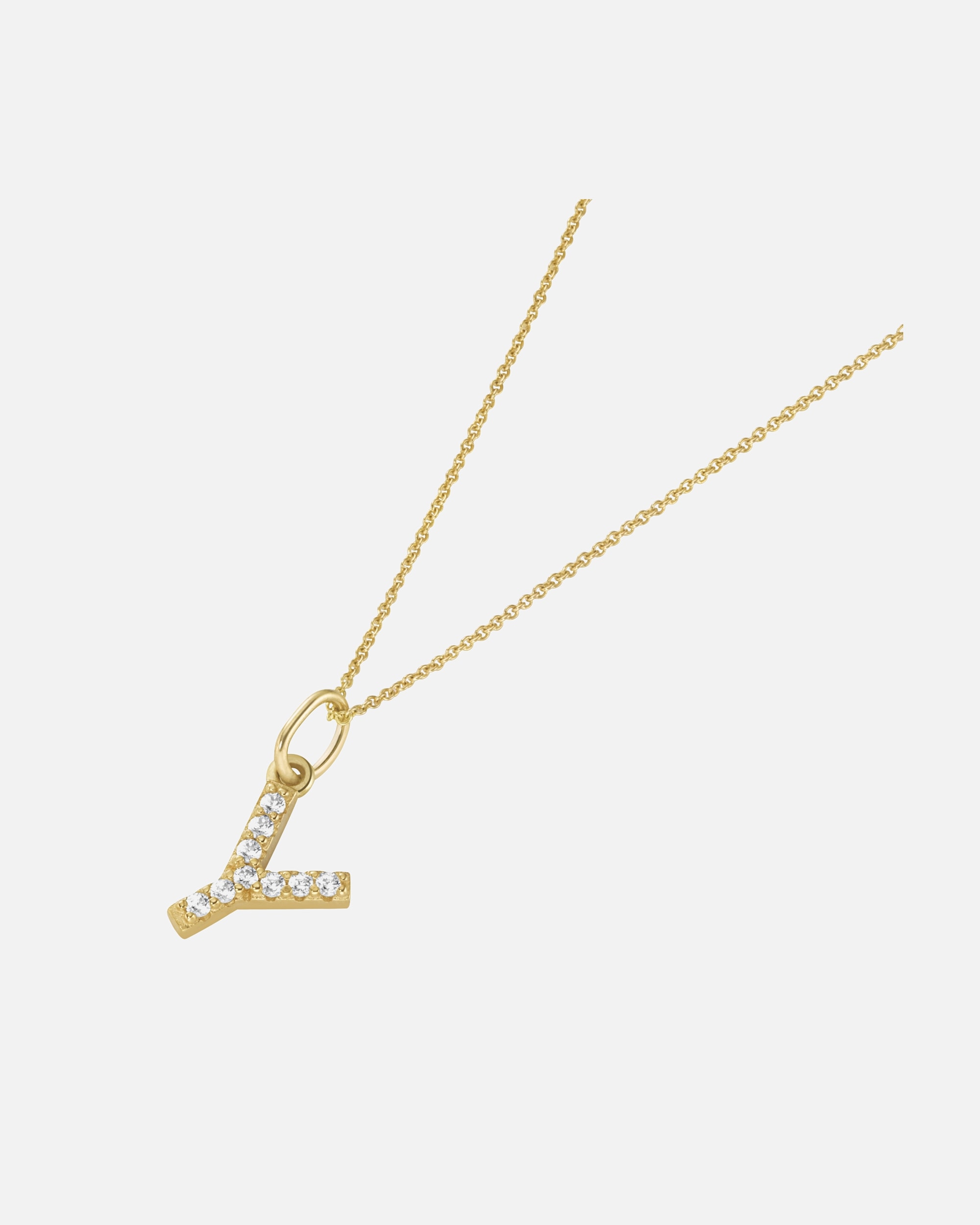 Halskette für Weiblich Luigi Merano Kette Anhänger Buchstabe Y mit Zirkonia, Gold 375 45 cm