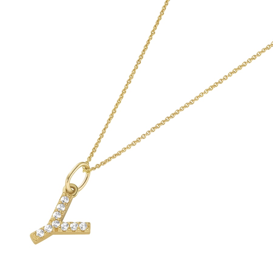 Luigi Merano Kette Anhänger Buchstabe Y mit Zirkonia, Gold 375 45 cm Damen