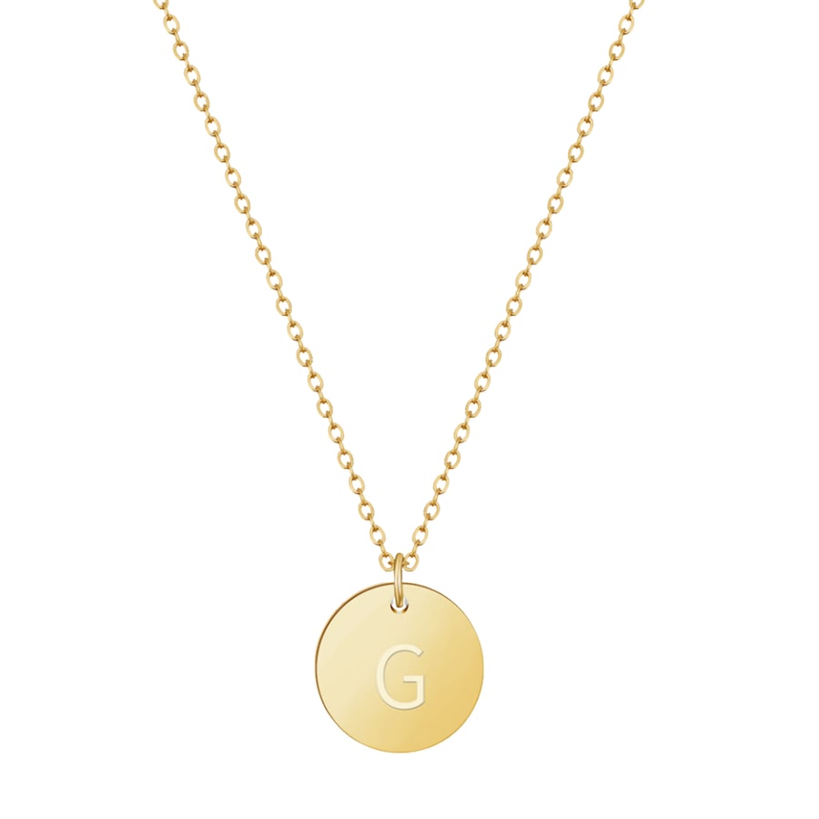 GOOD.designs Namenskette 18 K vergoldet mit Buchstaben-Coin G Onesize Damen