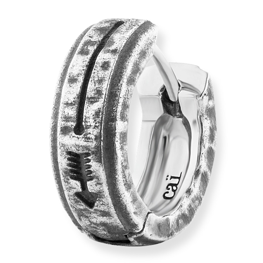 caï Single-Ohrring 925/- Sterling Silber ohne Stein Silbergrau Herren