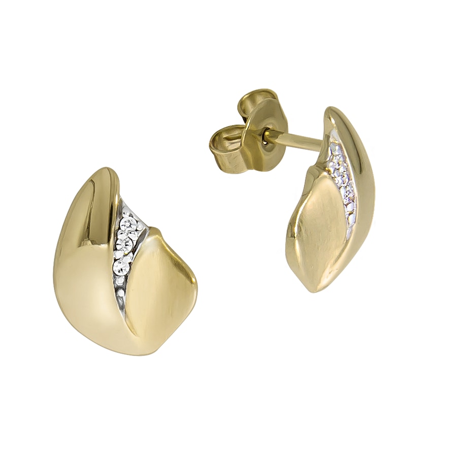 Fascination by Ellen K. Ohrstecker 375/- Gold Zirkonia weiß gelb vergoldet Damen