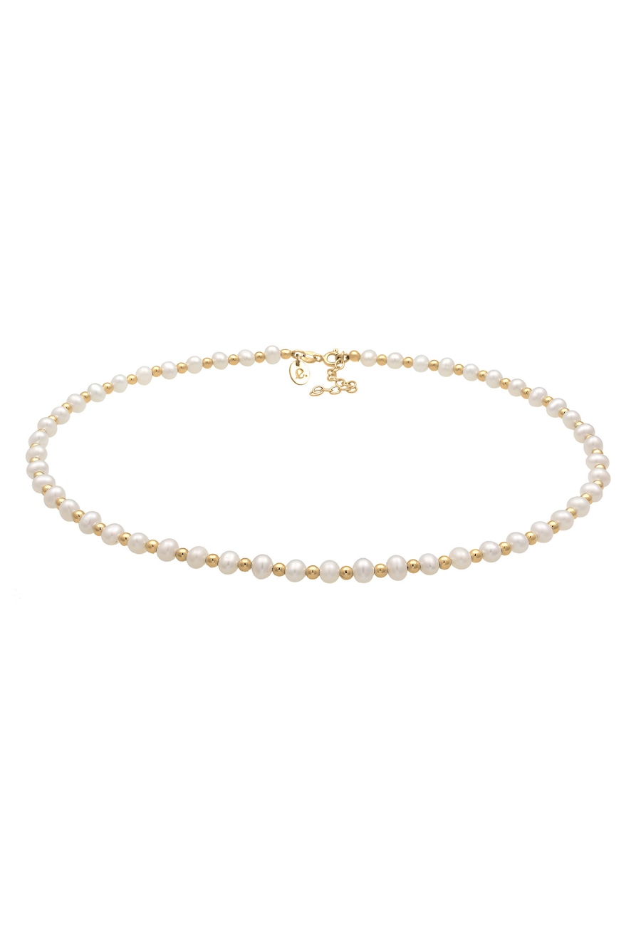 Elli PREMIUM Collier Kugel Süßwasserzuchtperle 925 Silber 38 Damen