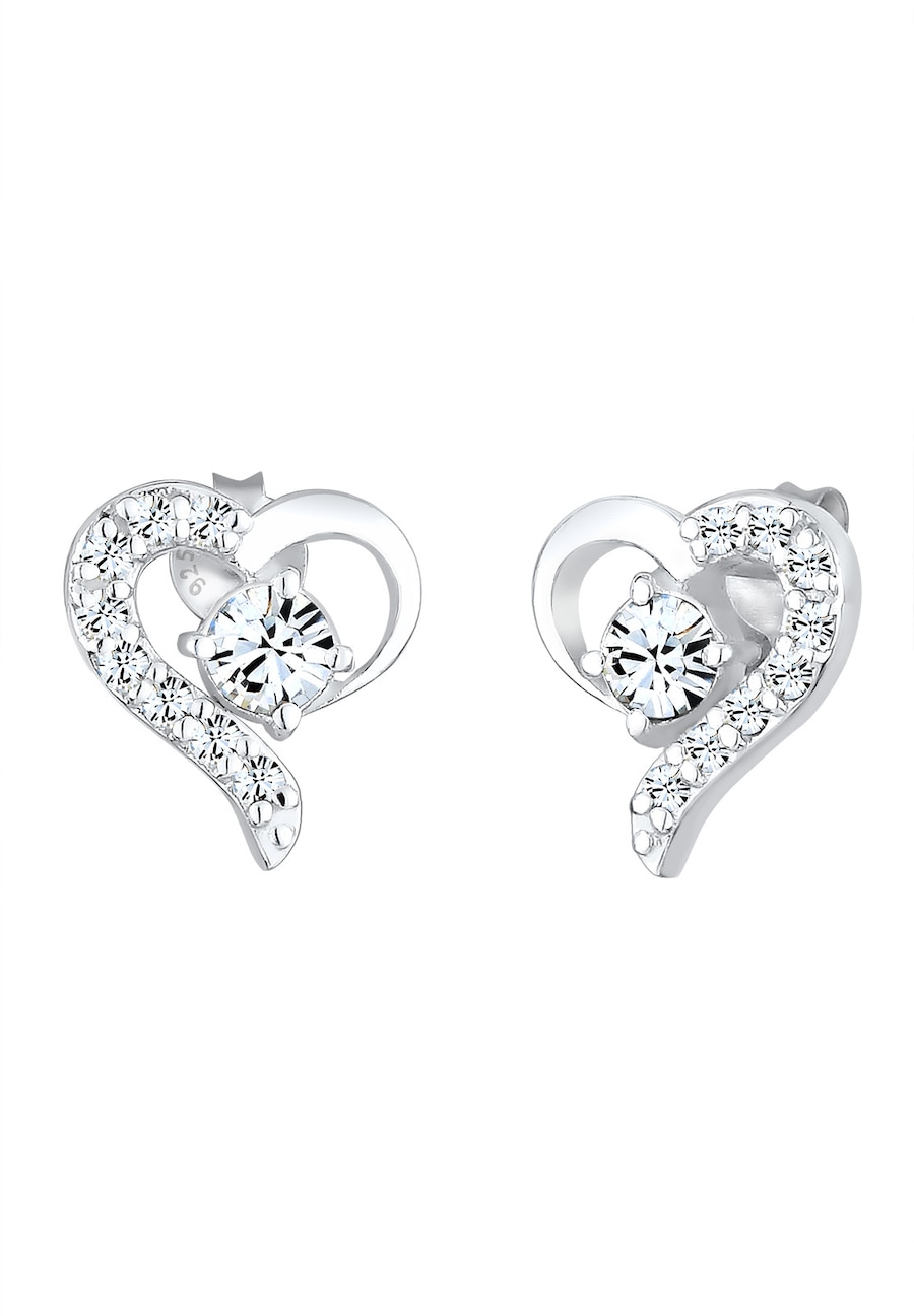 Elli Herz Liebe 925 Sterling Silber, mit Kristallen von Swarovski Darling silberfarben Damen
