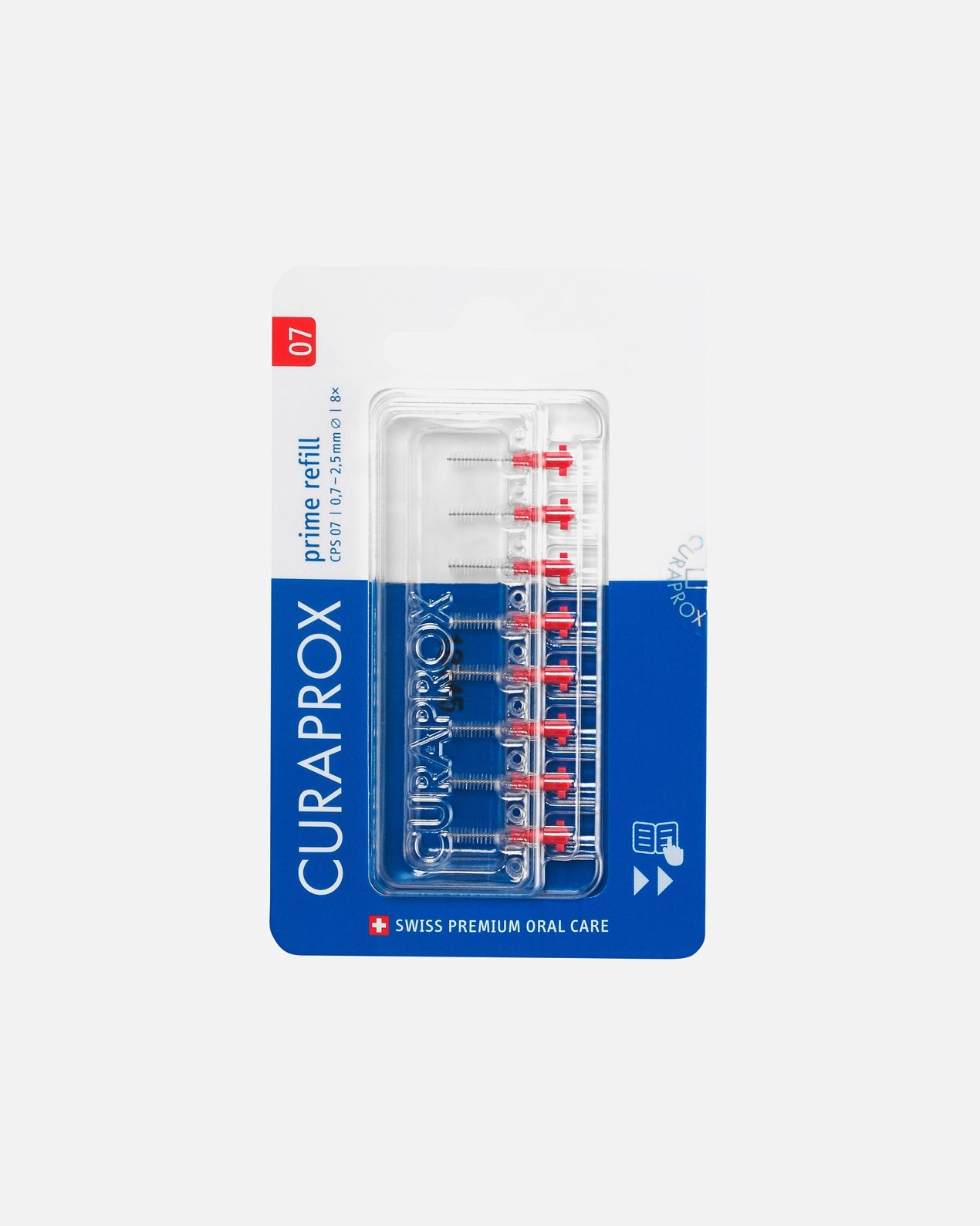 Zahnbürste für Unisex Curaprox Interdentalbürsten CPS 07 Prime Refill Rot 0,7 - 2,5 mm