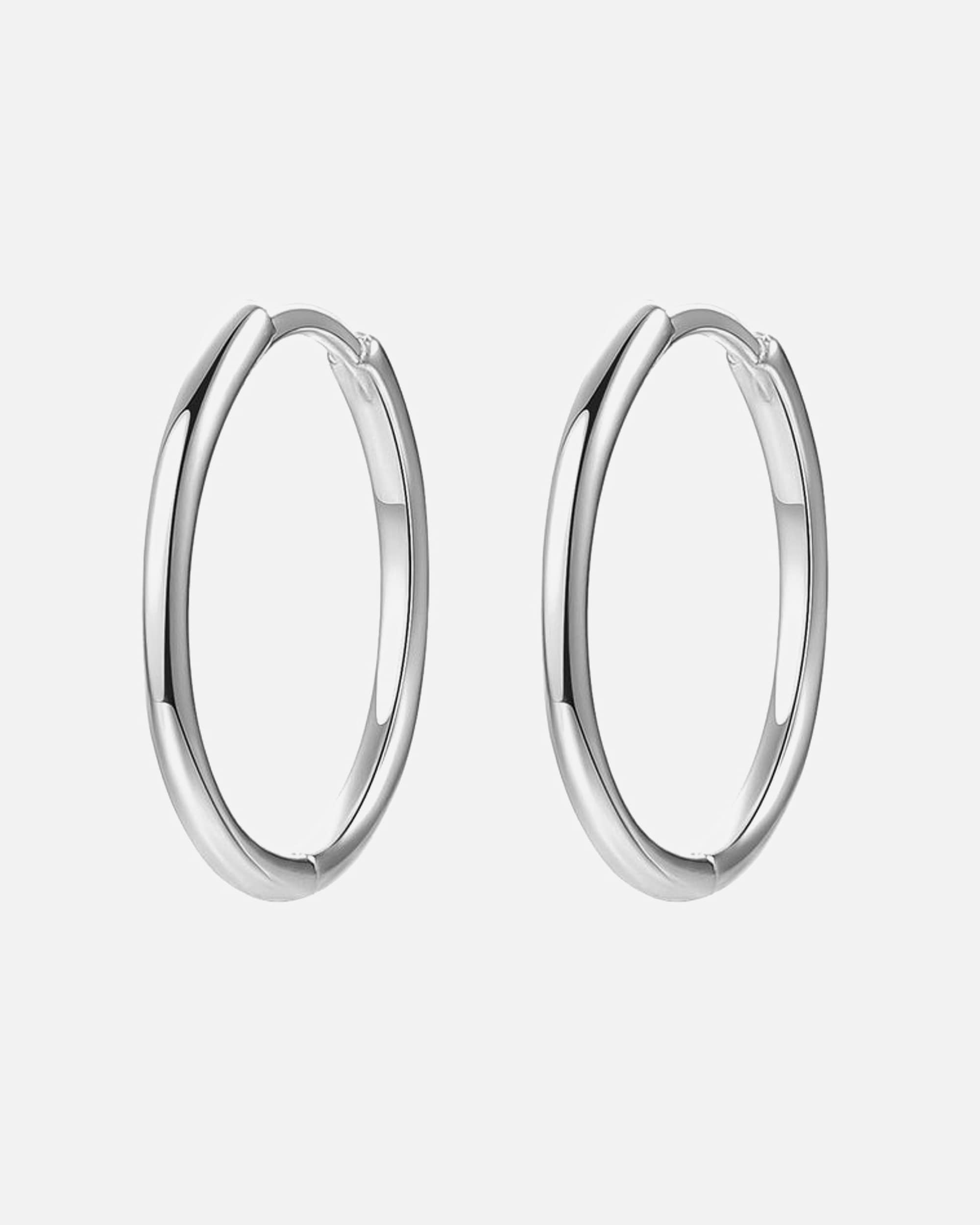 Ohrringe für Weiblich Hey Happiness Default Brand Line Dünne Creolen, aus 925er Sterling Silber Silber