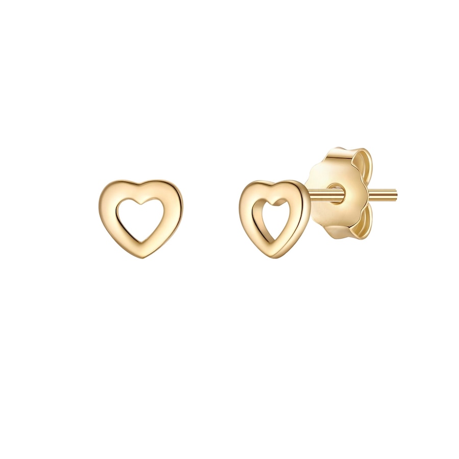 Glanzstücke München Ohrstecker Herz aus Sterling Silber in gelbgold 4,1 mm Damen