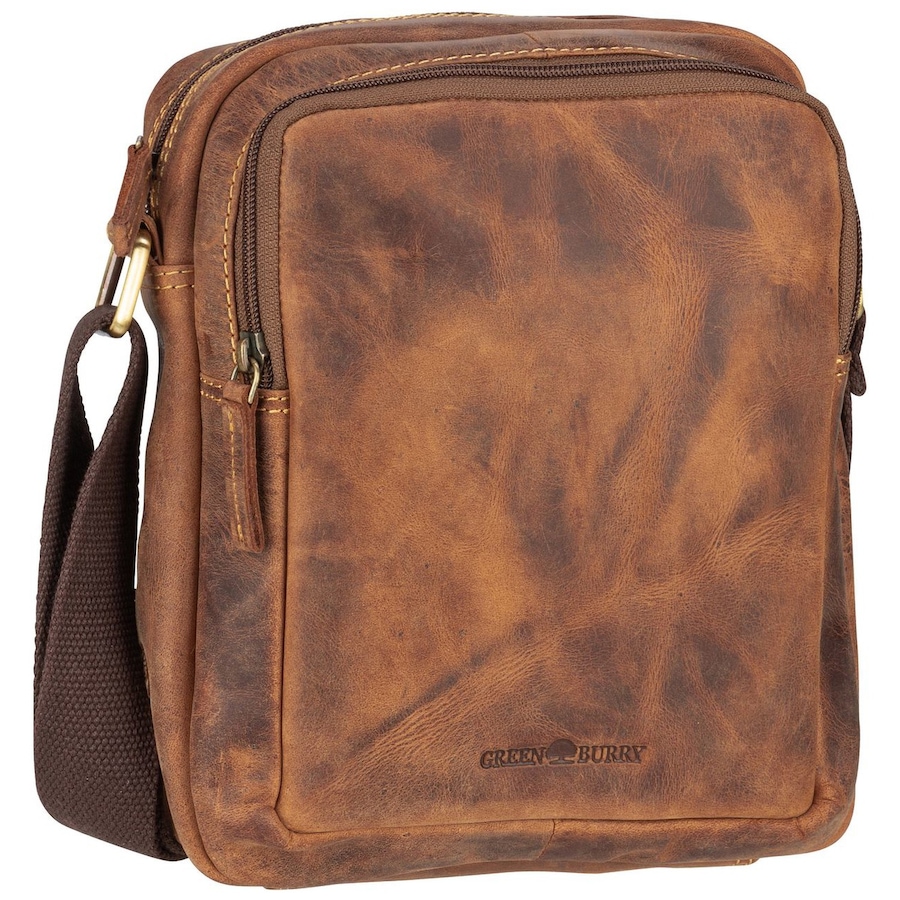 Greenburry Umhängetasche Vintage Sattelbraun Braun Herren