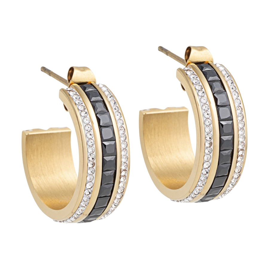 A&C Oslo – Nordic Design Jewellery Ohrhänger 'Steel Crystal Sparkle' schwarz Hellbraun Damen