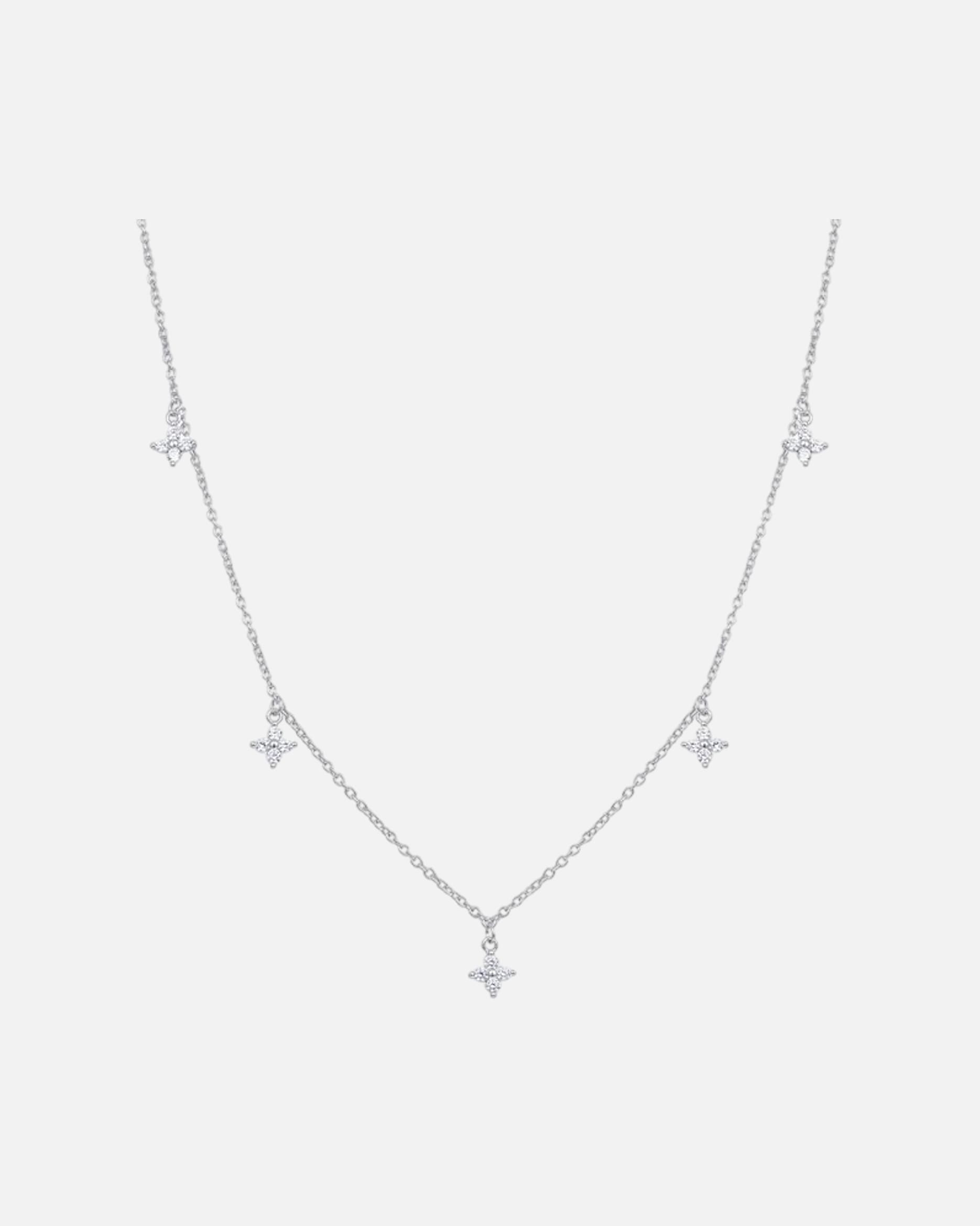 Halskette für Weiblich Hey Happiness Default Brand Line Halskette mit Blüten-Anhänger – 925 Sterling Silber Silber