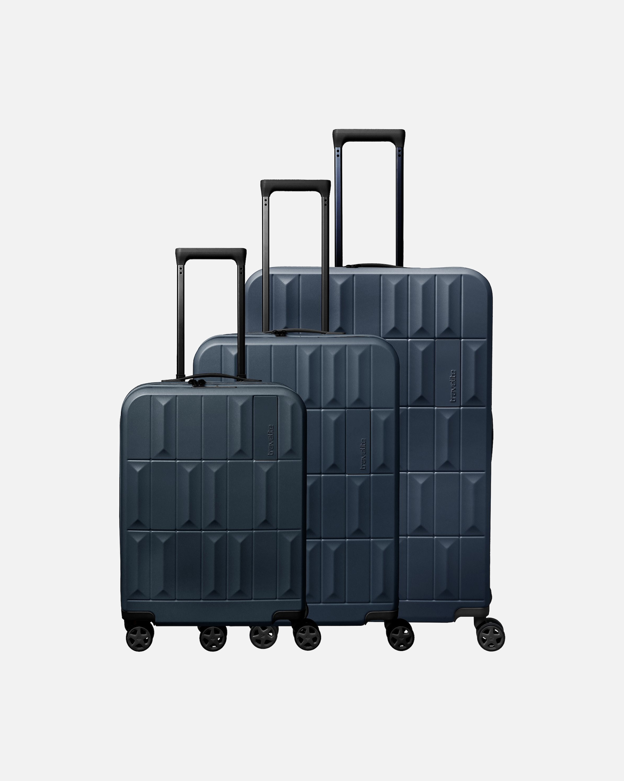 Koffer für Männlich Travelite Panello 4 Rollen Kofferset 3-teilig night sky