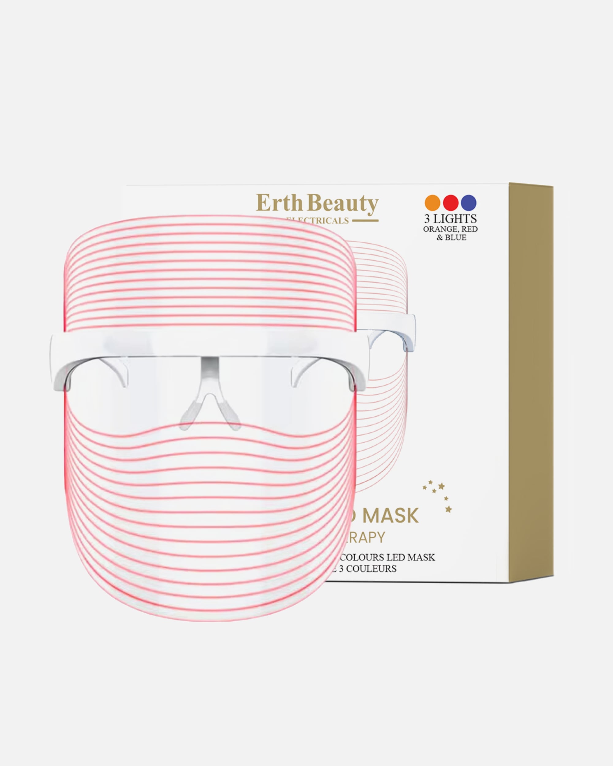 LED-Maske für Weiblich ErthSkin London Kabellose 3-Farben-LED-Maske Each