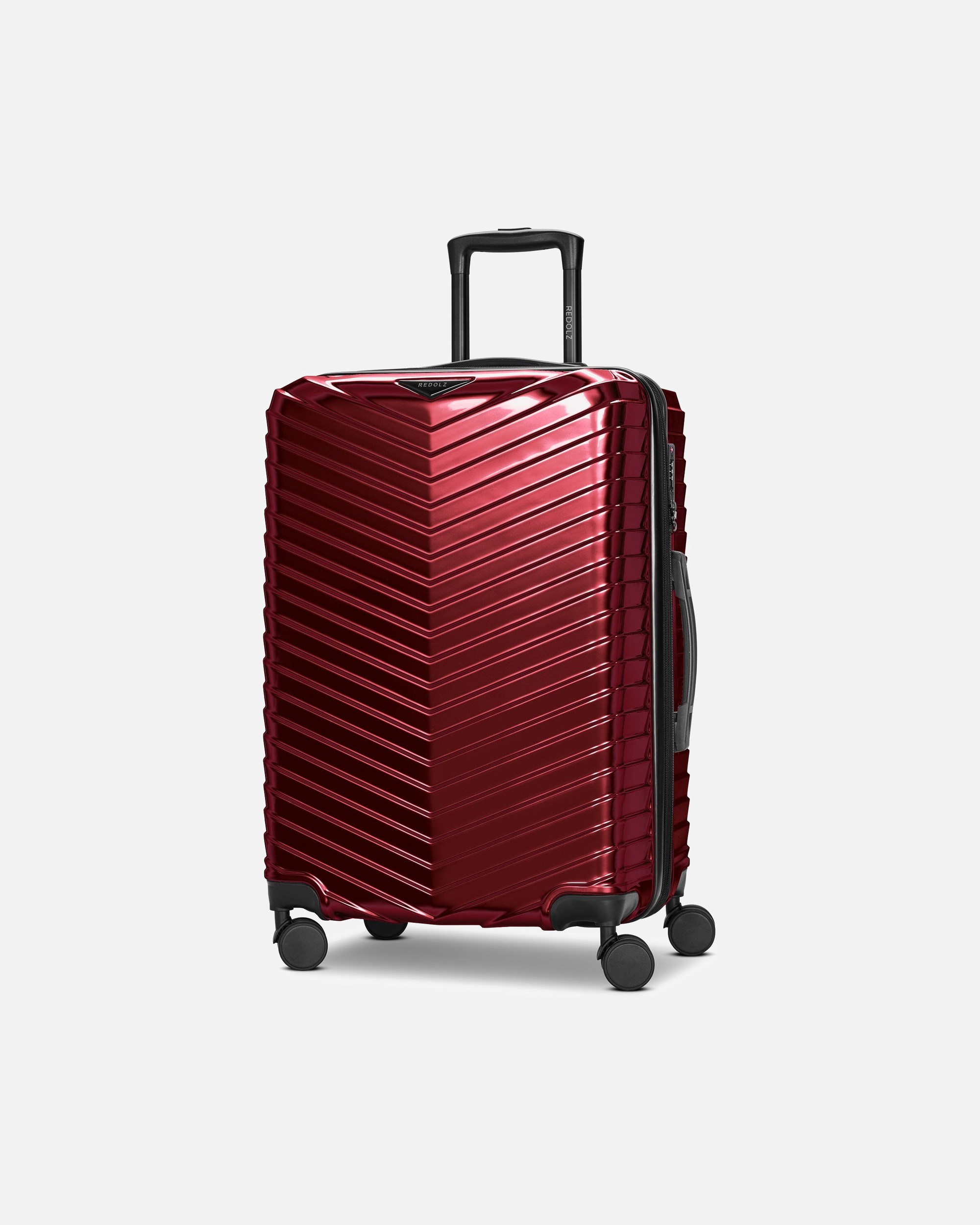 Koffer für Männlich Redolz Essentials 18 4 Rollen Trolley 66 cm mit Dehnfalte metallic-red shiny