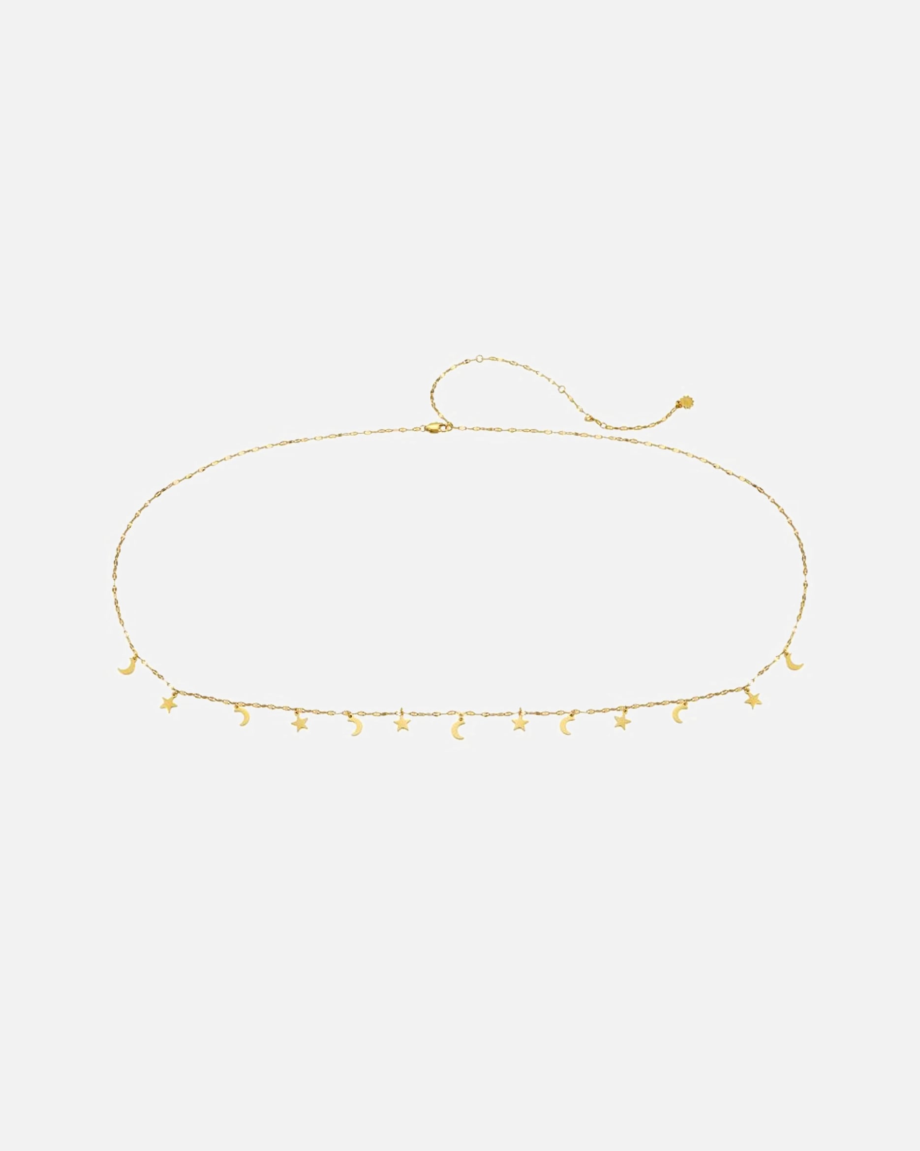 Kette für Weiblich Hey Happiness Default Brand Line Stern & Mond Bauch Kette – Edelstahl Körperschmuck – wasserfest Gold