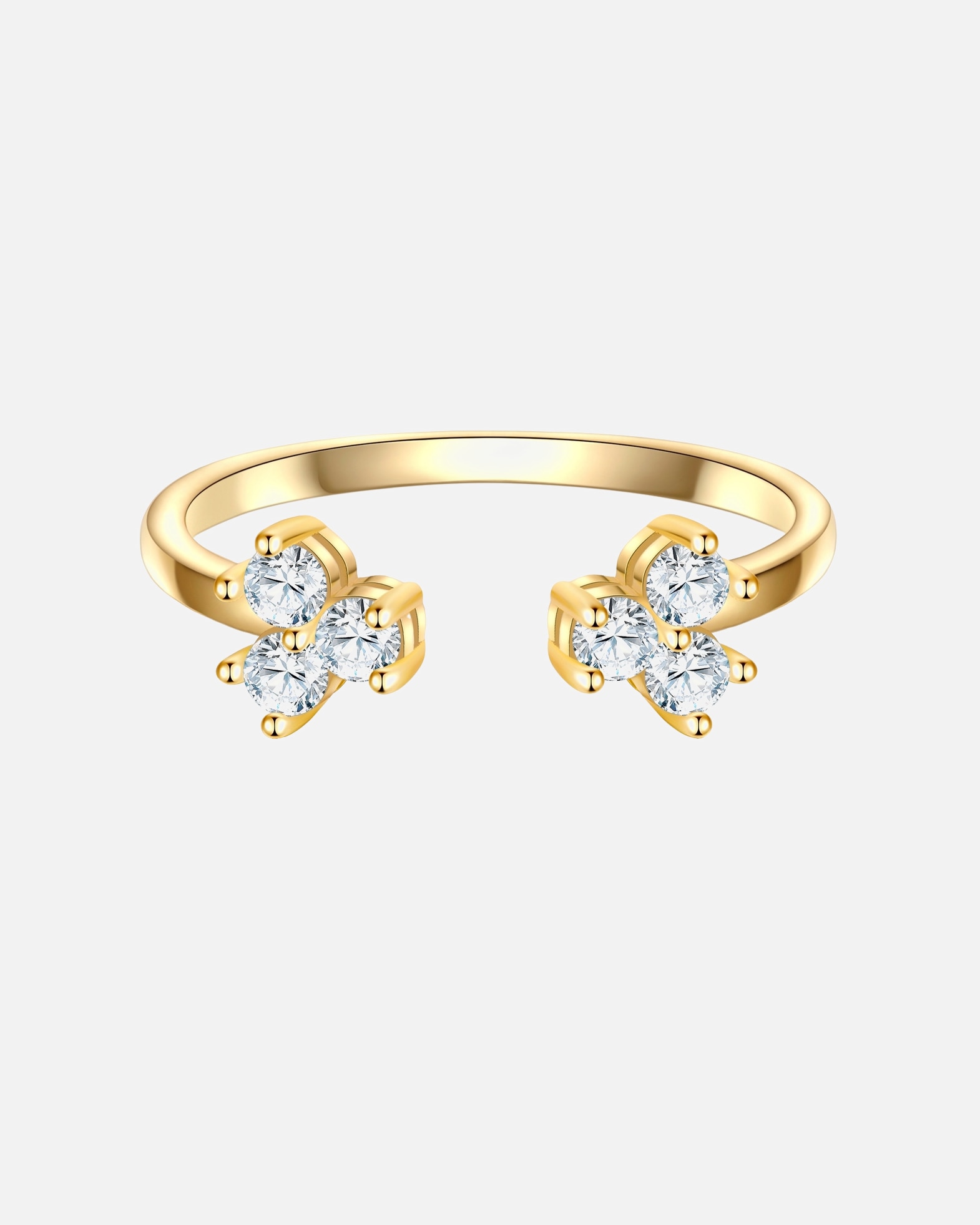 Ring für Weiblich Glanzstücke München Ring Sterling Silber gelbgold Zirkonia weiß 50