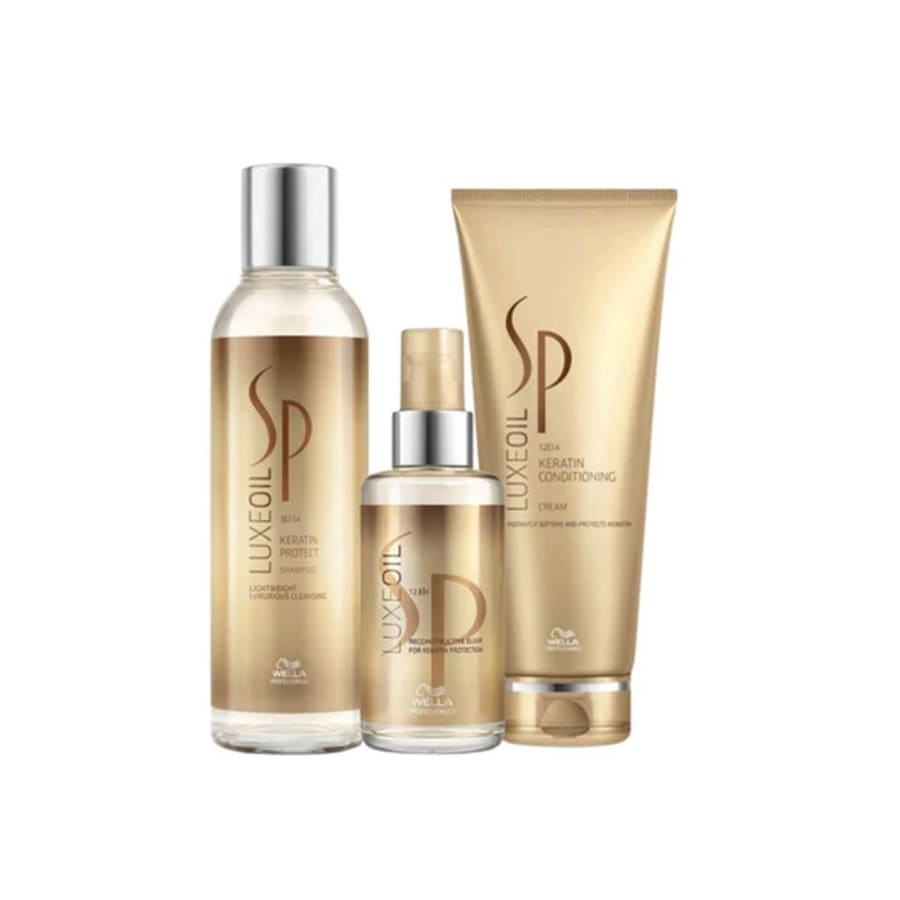 Wella Professionals LuxeOil Keratin Protect 3er Set (Shampoo / Spülung Oil) Damen