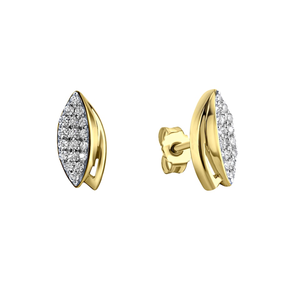 Fascination by Ellen K. Ohrringe 375/- Gold Zirkonia weiß gelb vergoldet Damen