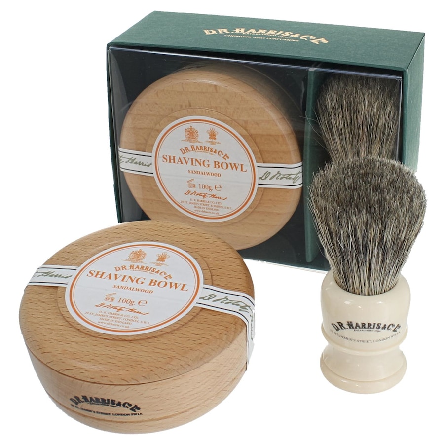 D.R. Harris Sandalwood Shave Soap Set Beech Herren