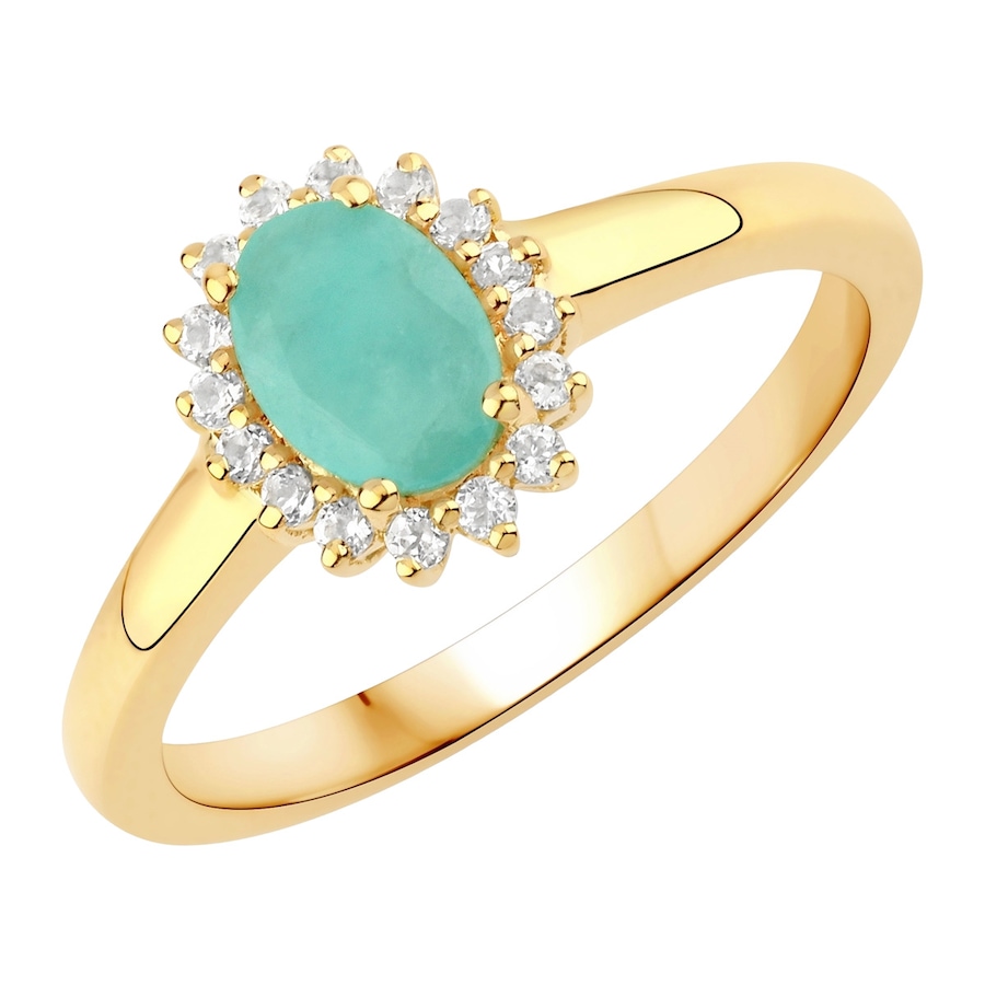 Rafaela Donata Ring Sterling Silber Smaragd in Gelbgold 58 Damen