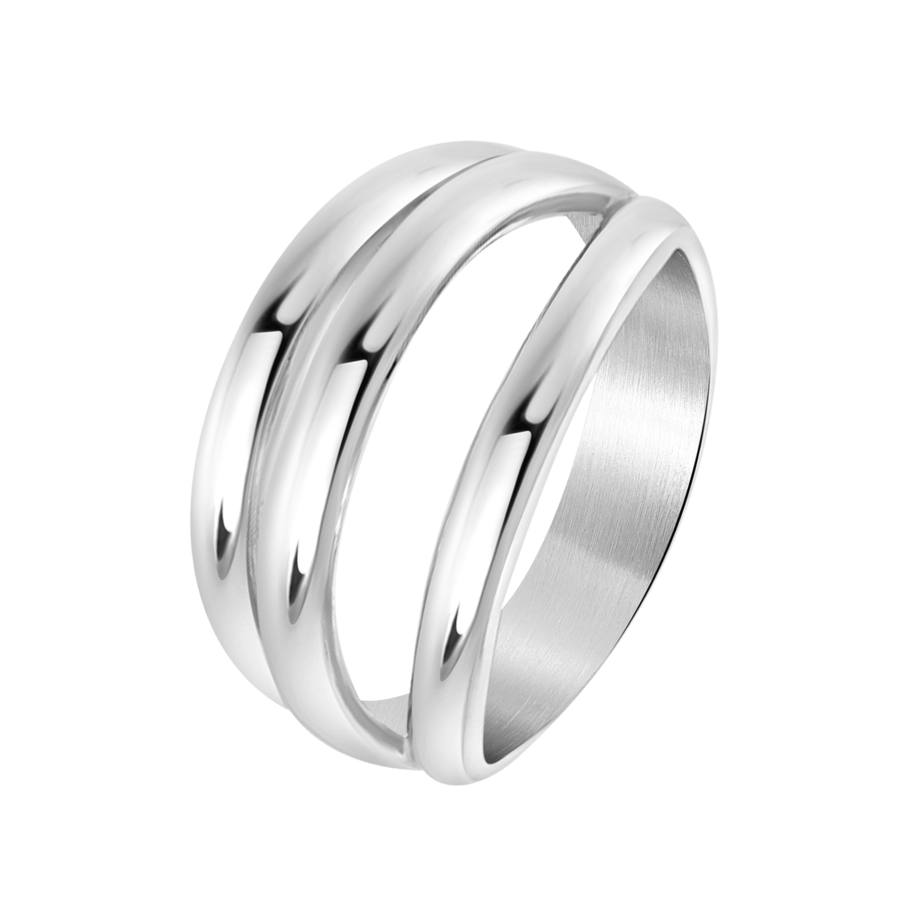 Lucardi Ringe 'Aglae' Stahl Silber - 50mm Damen