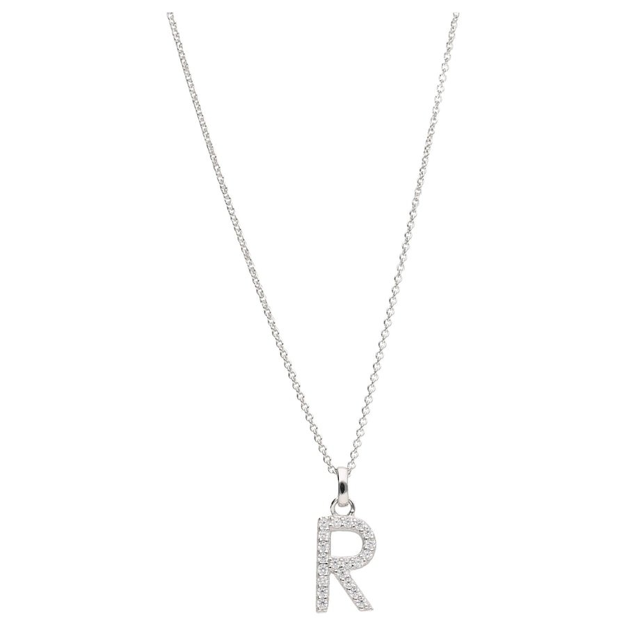 Smart Jewel Kette Buchstabe R mit Zirkonia Steine, Silber 925 45 cm Damen