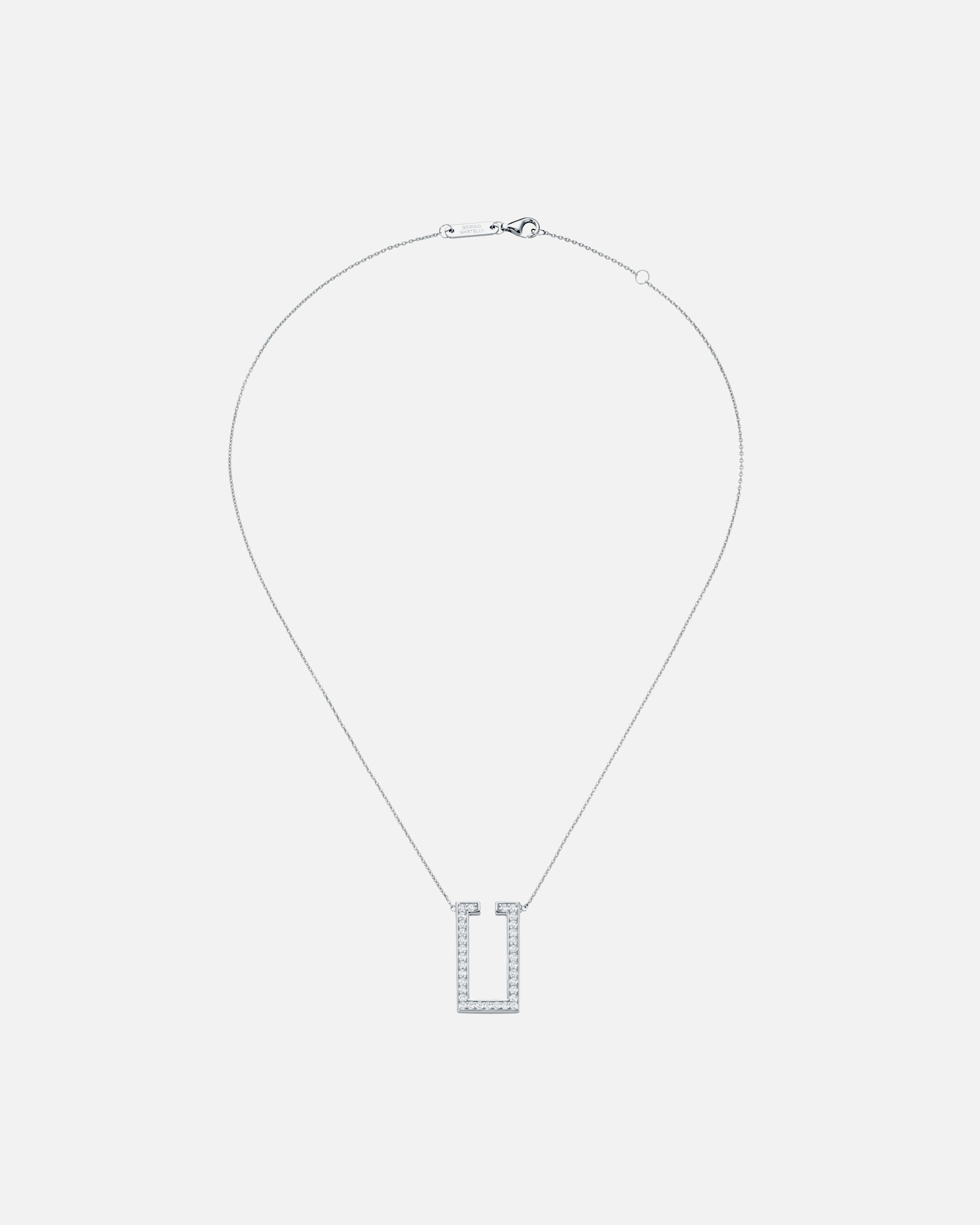 Halskette für Unisex Giorgio Martello Milano Collier Mittelteil U-förmig mit Zirkonia, Silber 925 Silber