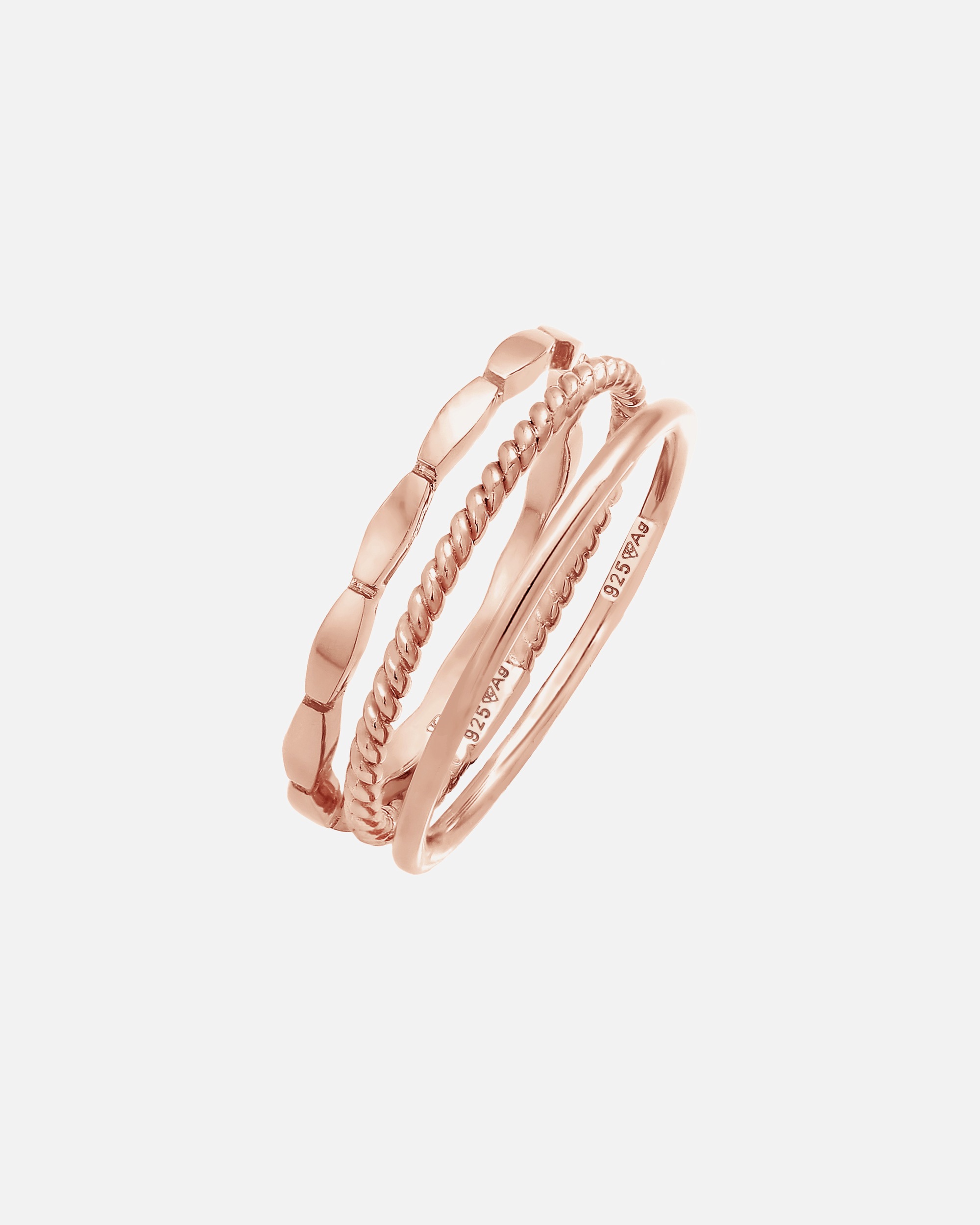 Ring für Weiblich Elli Stapelringe Stacking Bandring 3er Set 925 Silber 52